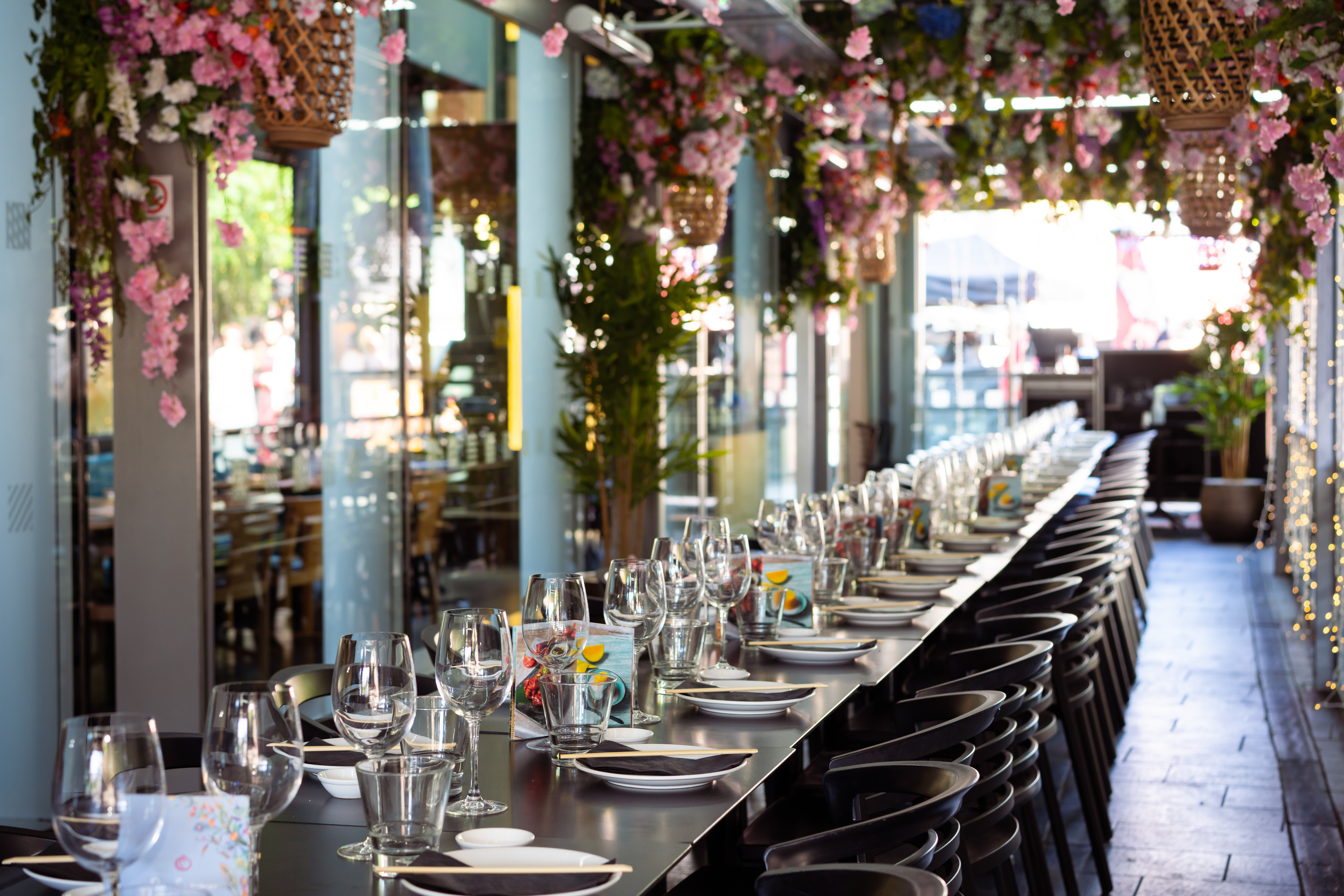 Elegant dining space at Cherry Blossom Private Terrace, perfect for events and celebrations.