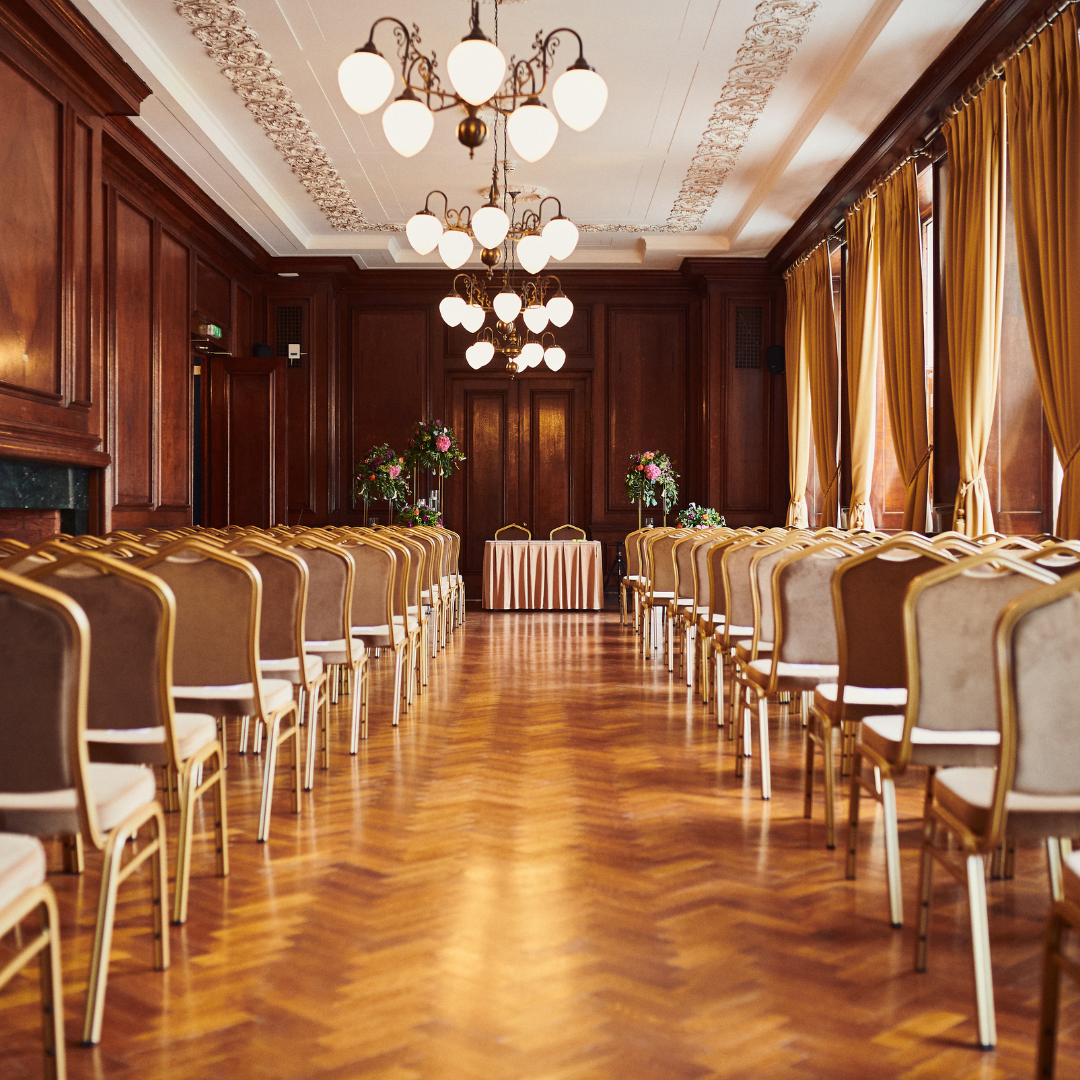 Elegant meeting space in Manchester Hall, perfect for corporate events and conferences.