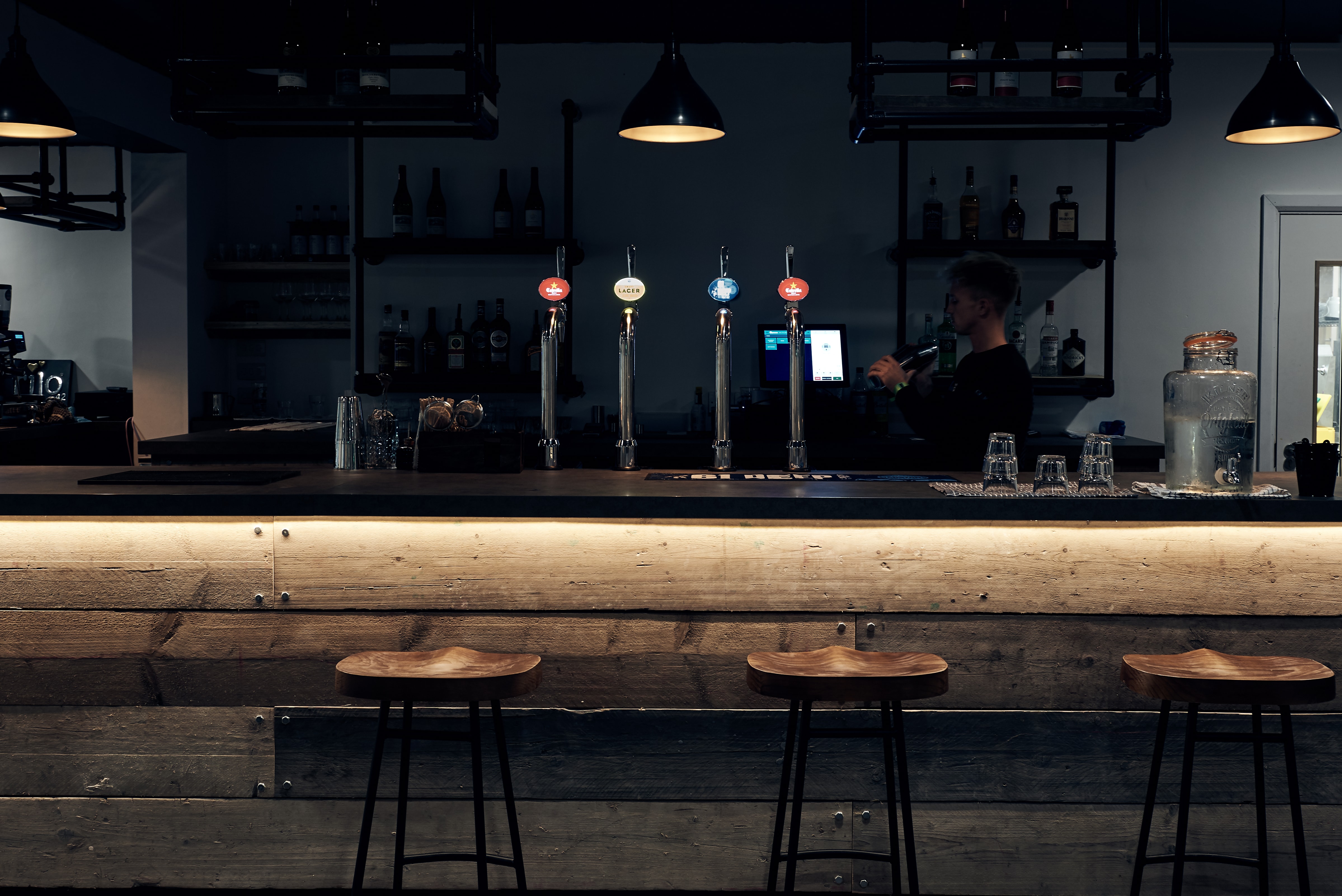 Modern bar setup at The View Bar and Restaurant, ideal for networking events and social gatherings.