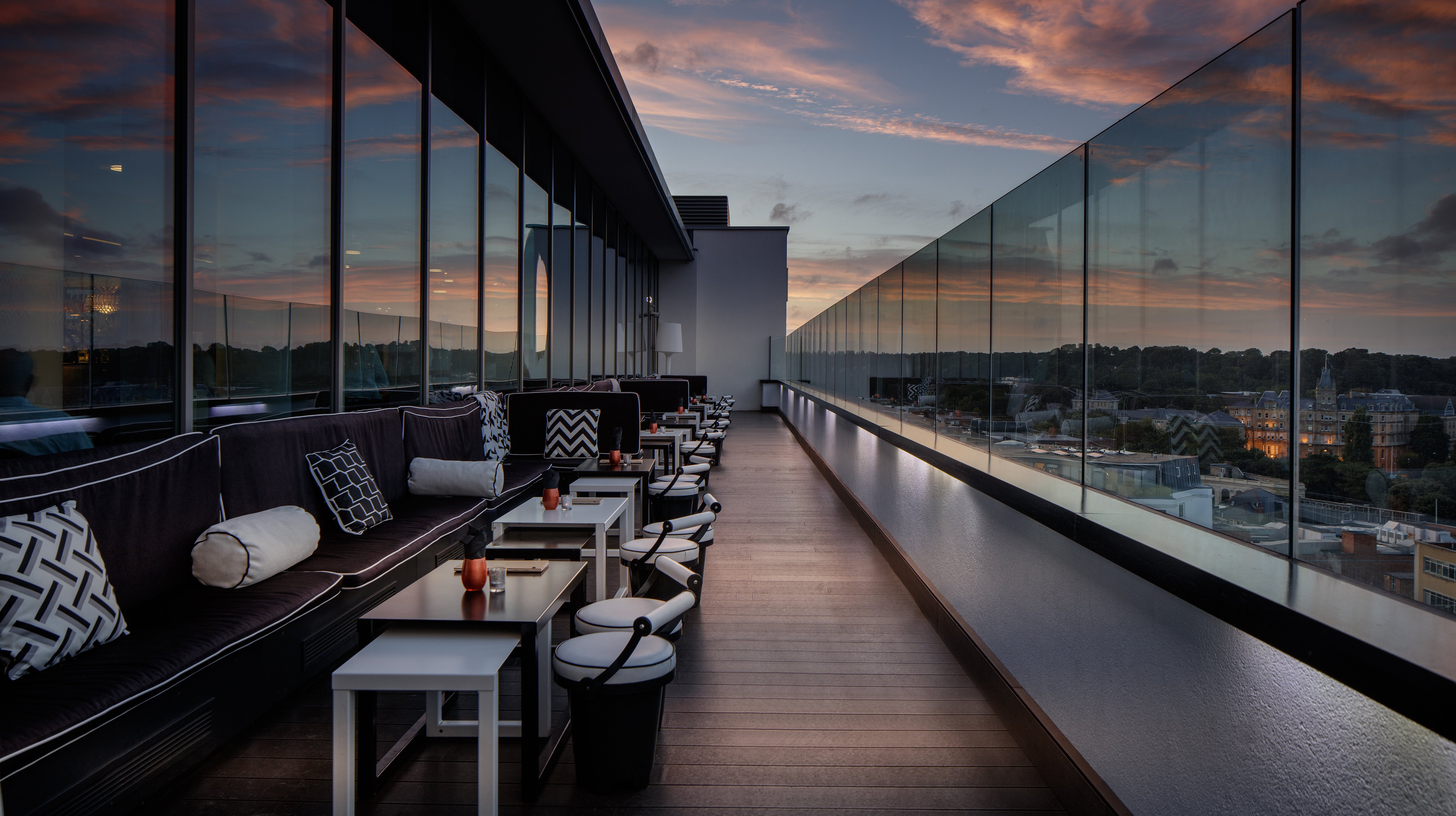 Stylish rooftop terrace at PhoxTrott, ideal for upscale events and networking receptions.