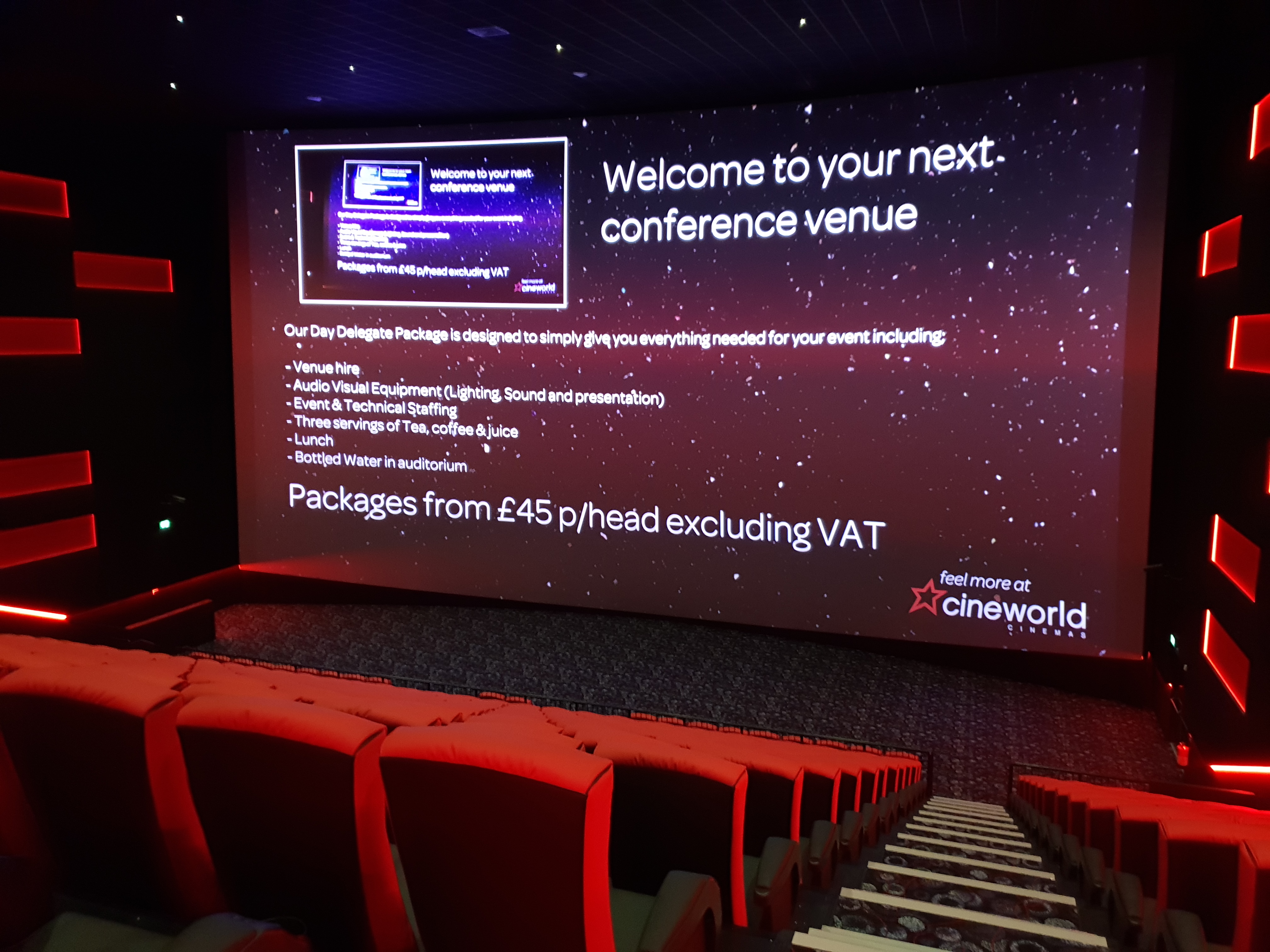 IMAX screen 1 at Cineworld Watford, ideal for conferences and events.