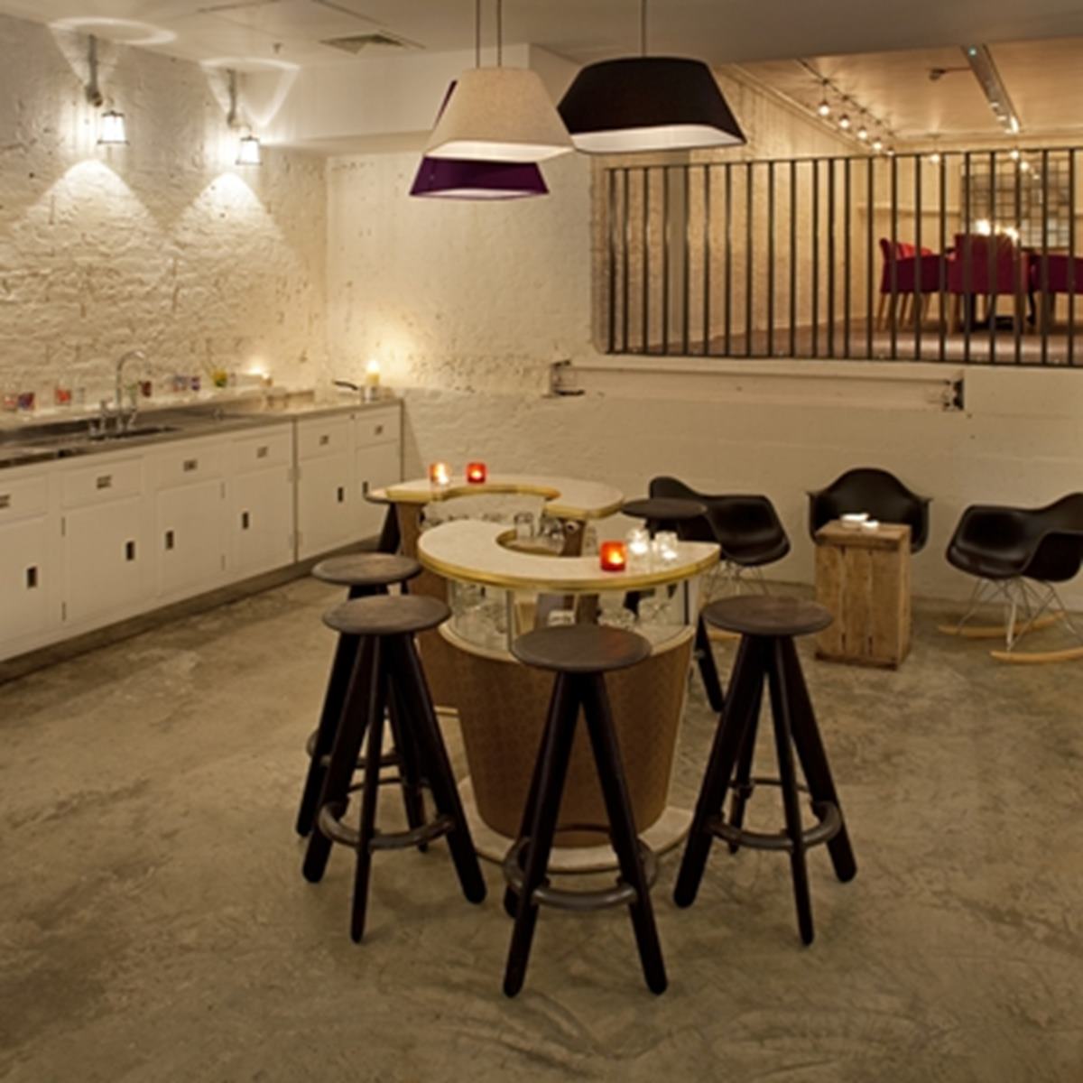 Private room in The Anthologist with modern decor for events and meetings.