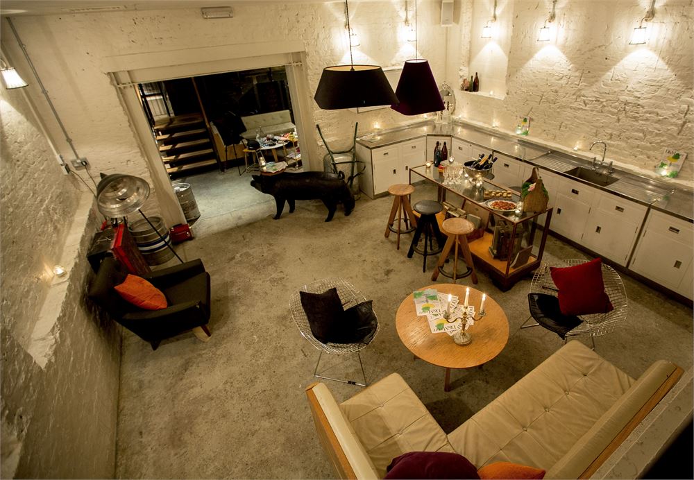 Private room in The Anthologist, modern decor for events and gatherings.