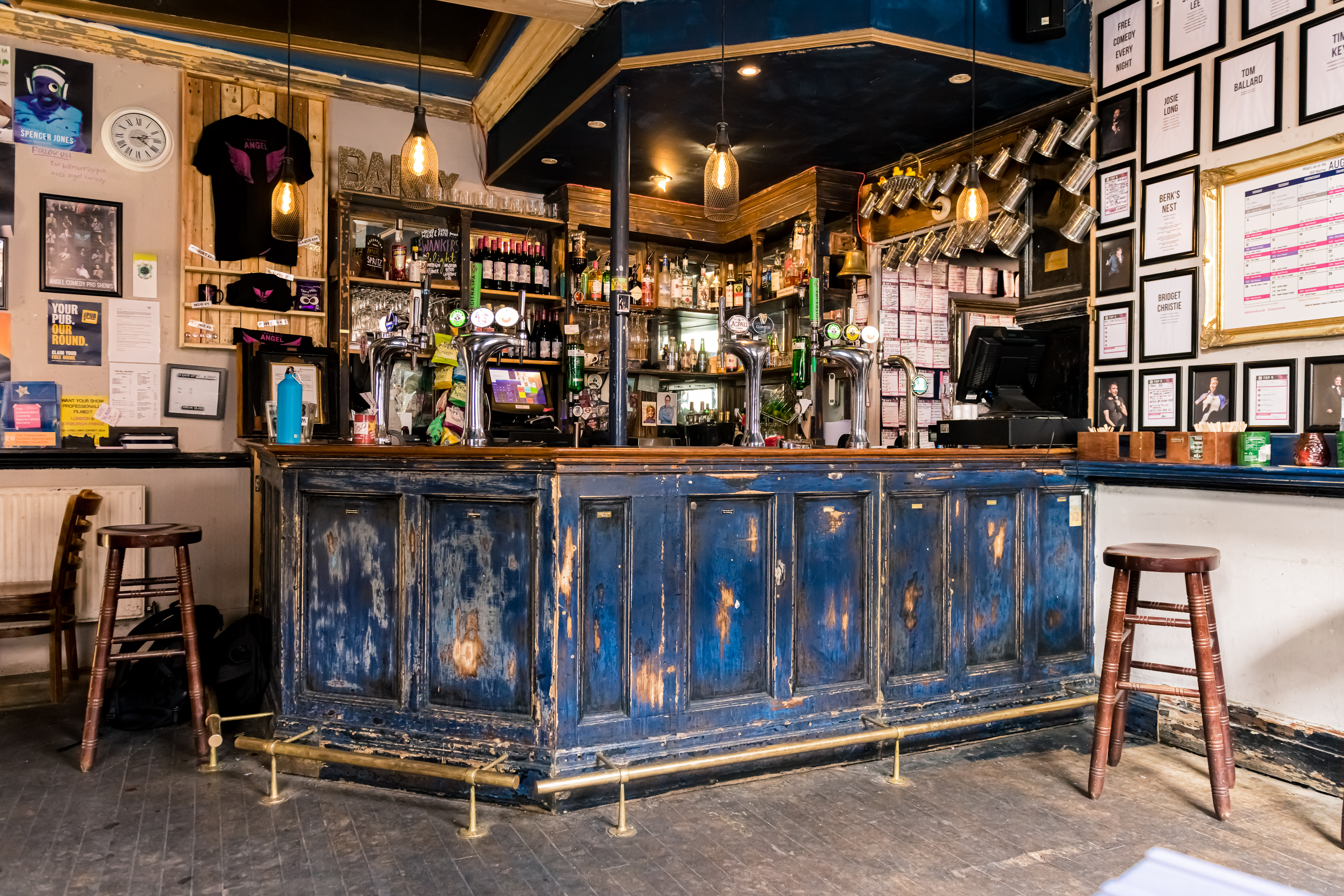 Rustic bar setup at The Bill Murray, perfect for networking events and informal gatherings.