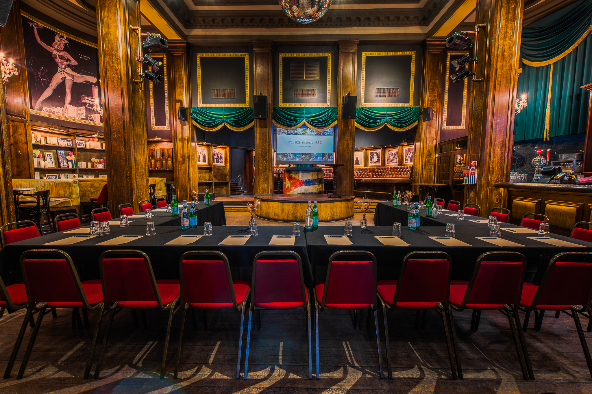 Full Venue Hire at Revolucion De Cuba Birmingham, featuring elegant decor for corporate events.