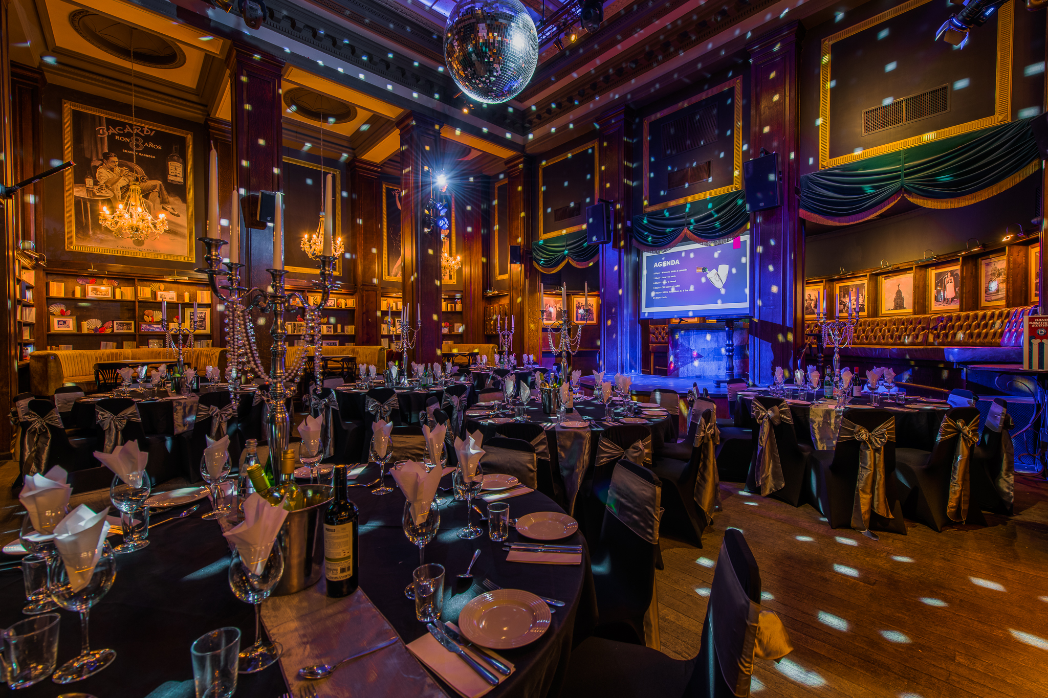 Elegant banquet hall at Revolucion De Cuba Birmingham for upscale events and celebrations.