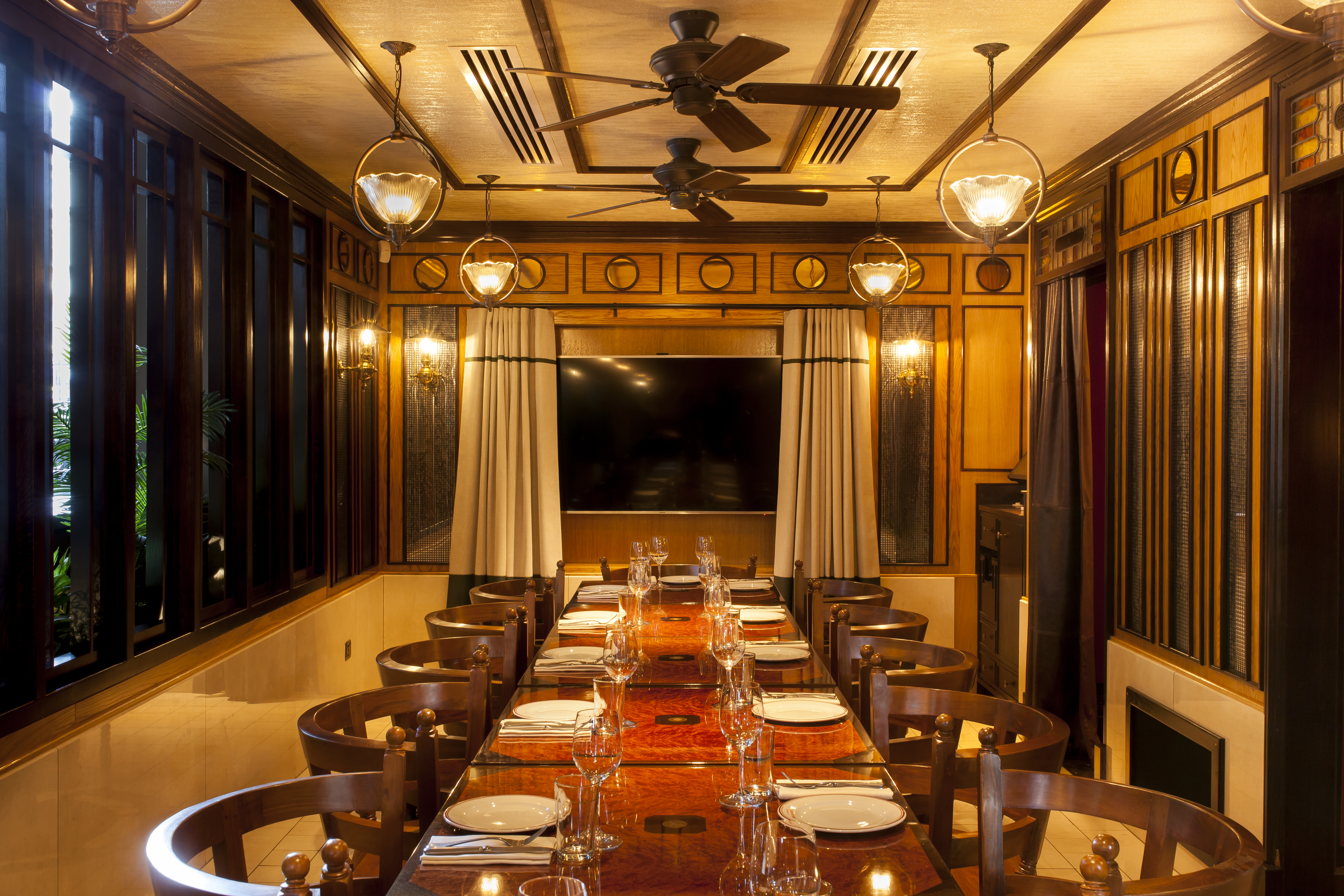 Elegant private dining room at Brigadiers, perfect for corporate events and celebrations.