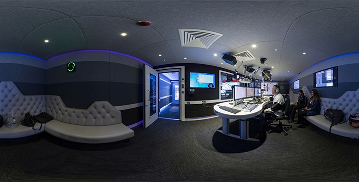 Modern control room at University of West London for events and presentations.
