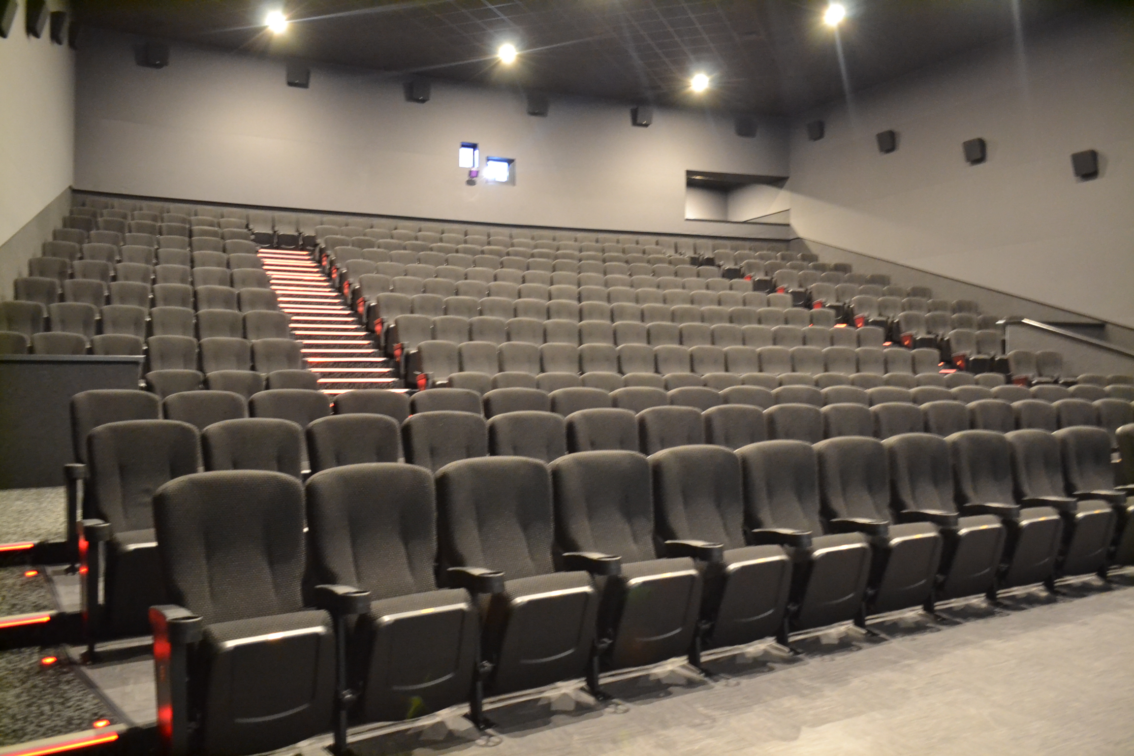 Modern Cineworld Wembley Screen 9 auditorium with tiered seating for film screenings and events.