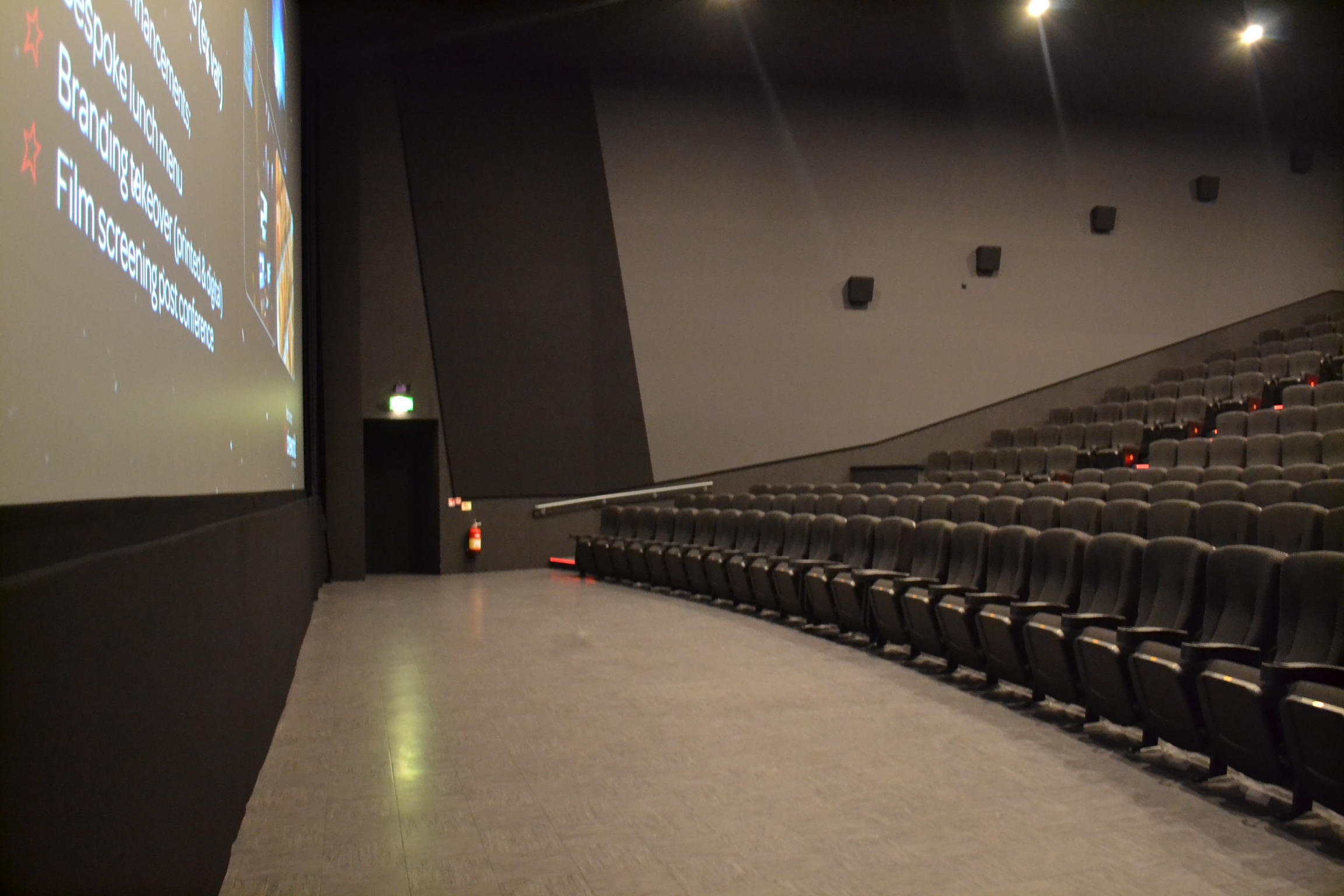 Modern Cineworld Wembley Screen 9 with tiered seating for corporate events and screenings.