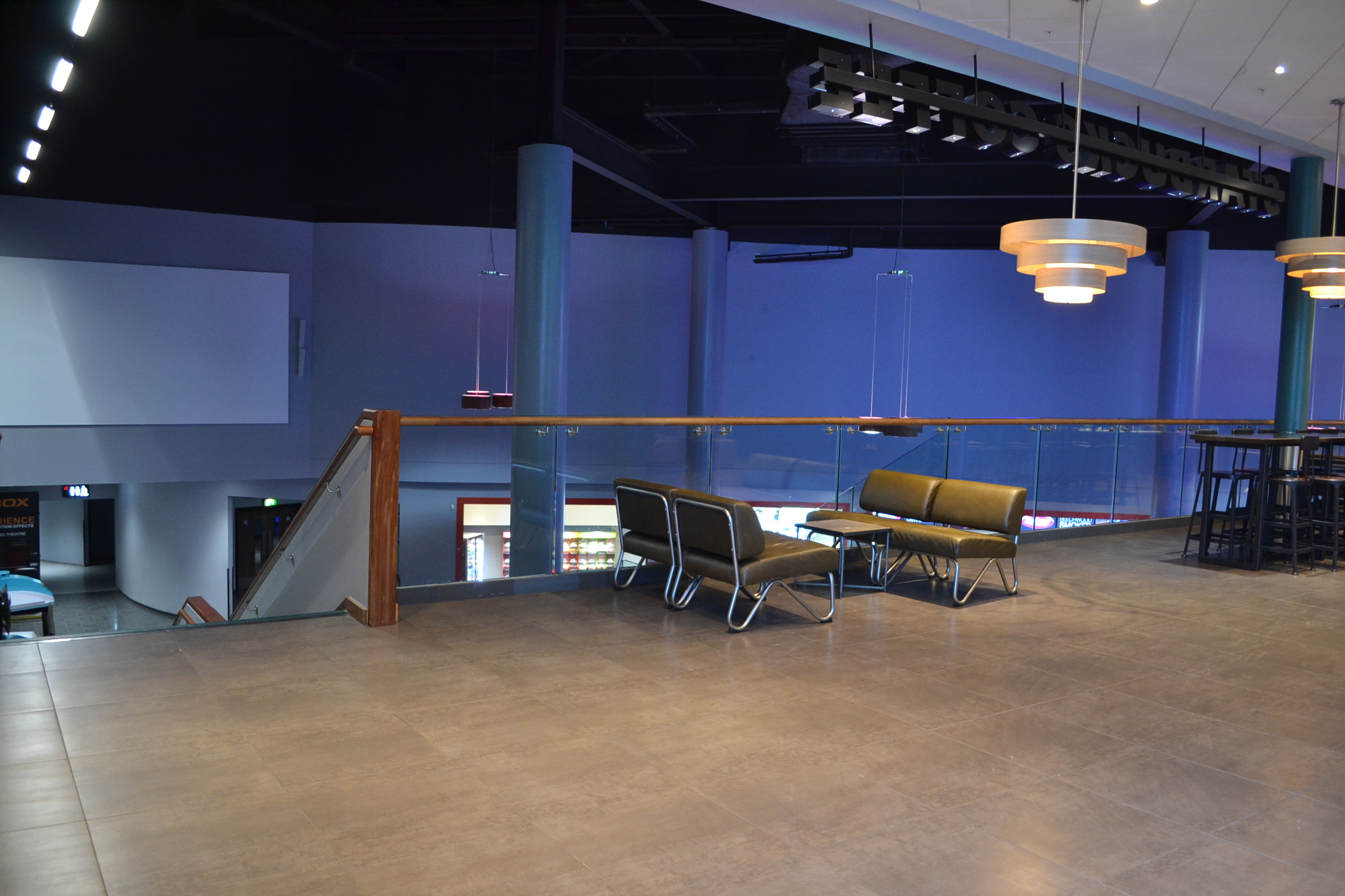 Modern reception space at Cineworld Wembley, ideal for events and networking.