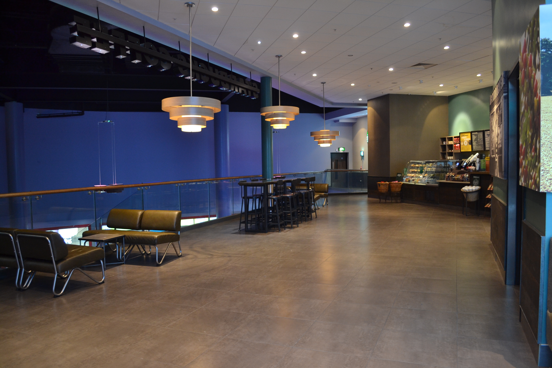 Modern reception space at Cineworld Wembley, ideal for networking events and meetings.