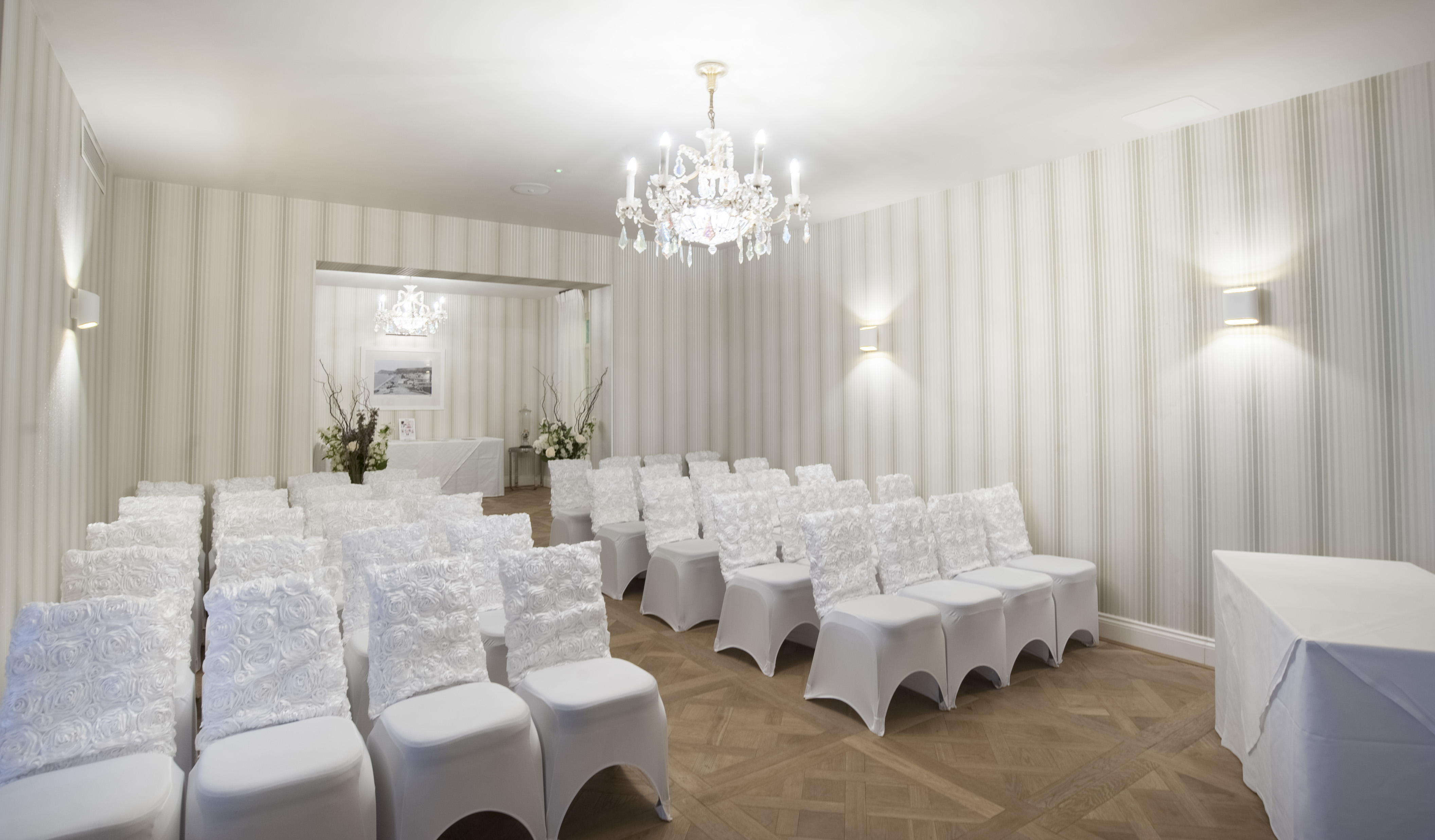 Harbour Suite at Sidmouth Harbour Hotel, elegant meeting space for workshops and events.