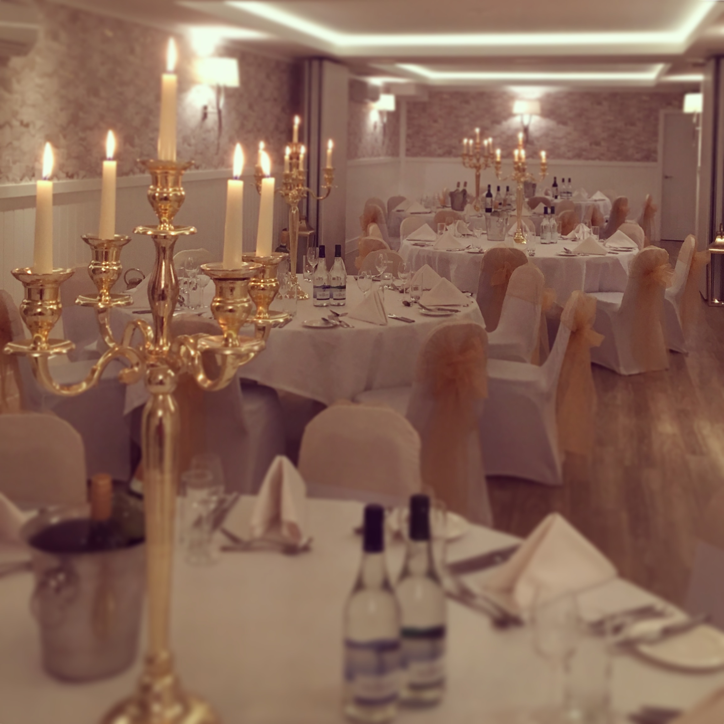 Elegant dining room at The Vaults, Bristol Harbour Hotel, ideal for weddings and formal events.