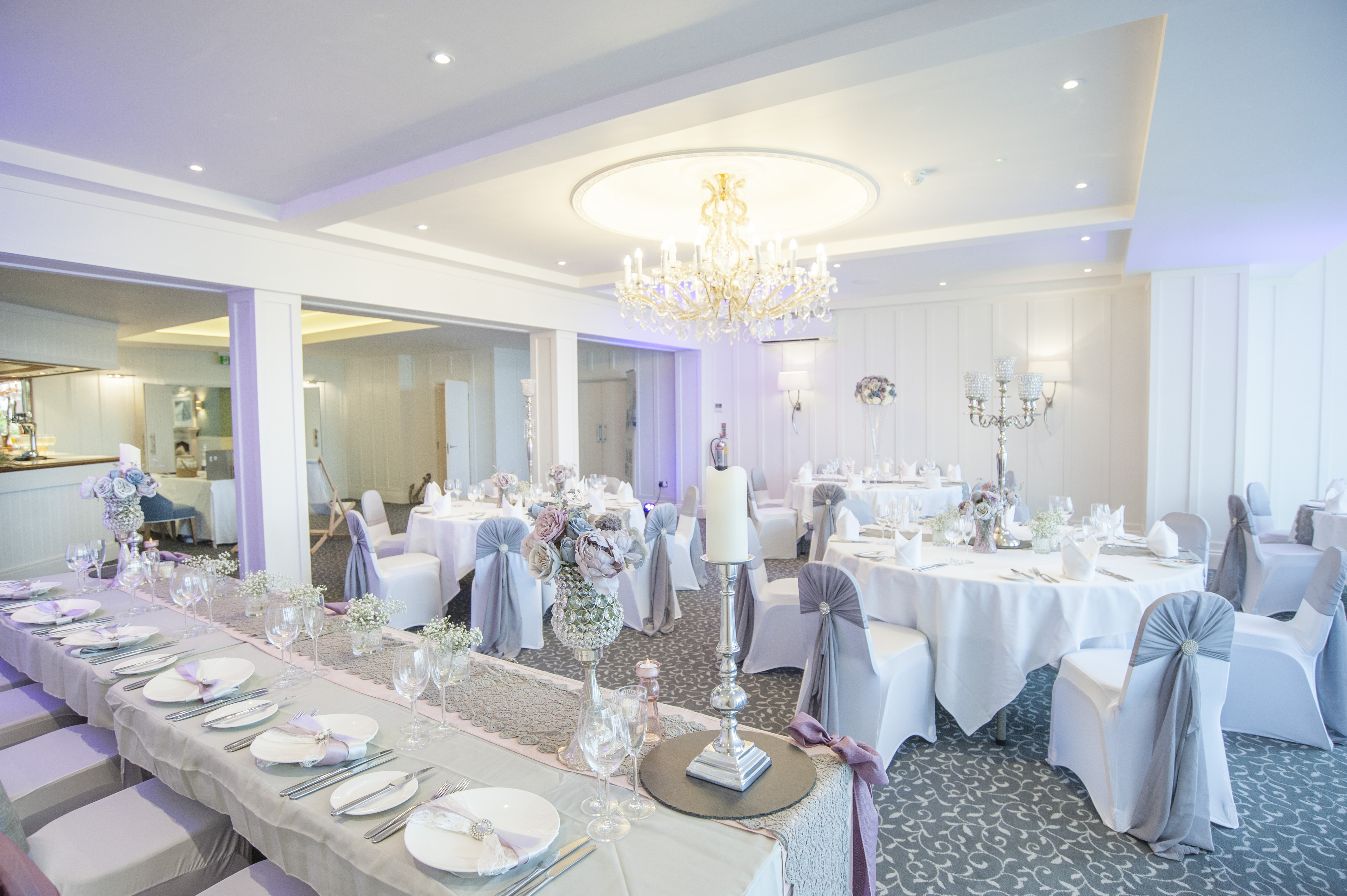 Connaught Suite at Sidmouth Harbour Hotel, elegant wedding venue with tasteful decor.