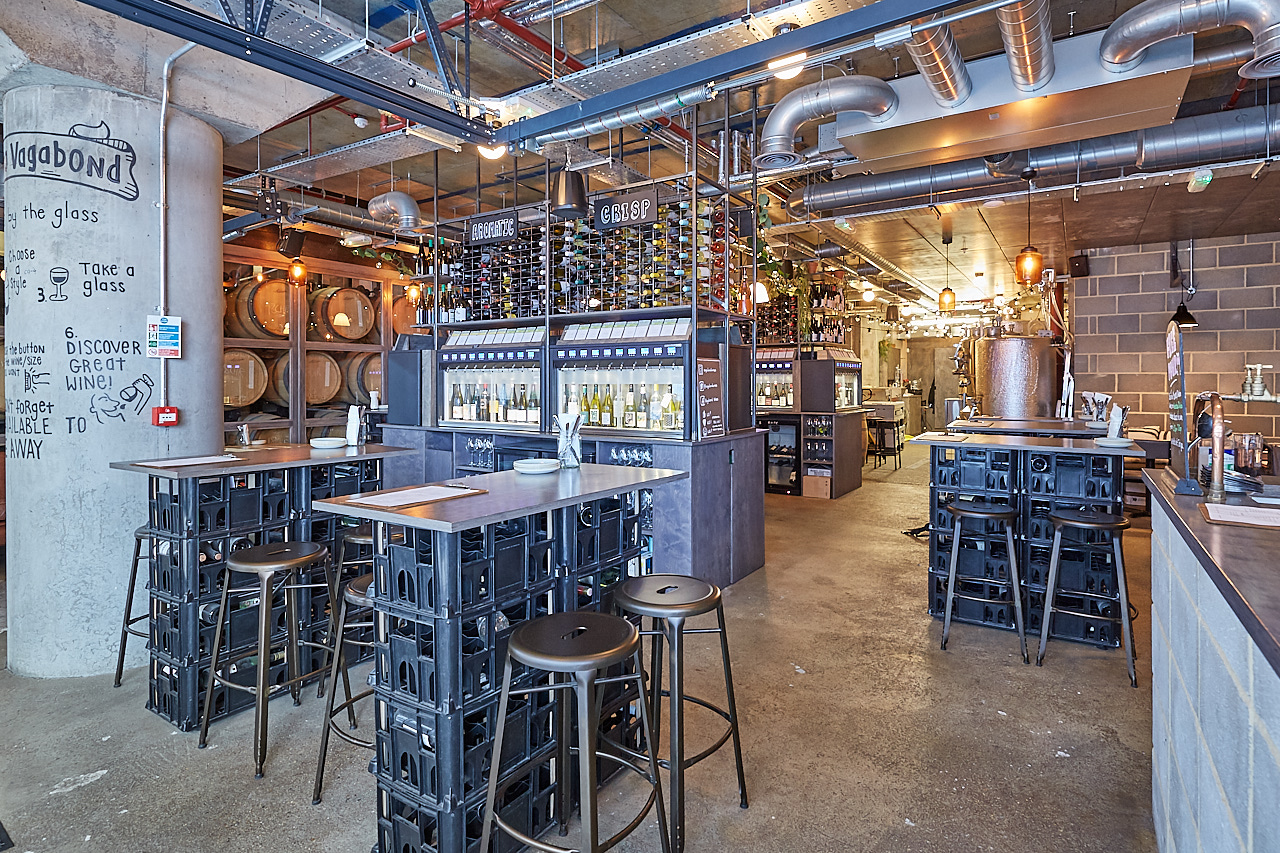 Modern industrial venue at Vagabond Battersea for casual meetings and networking events.