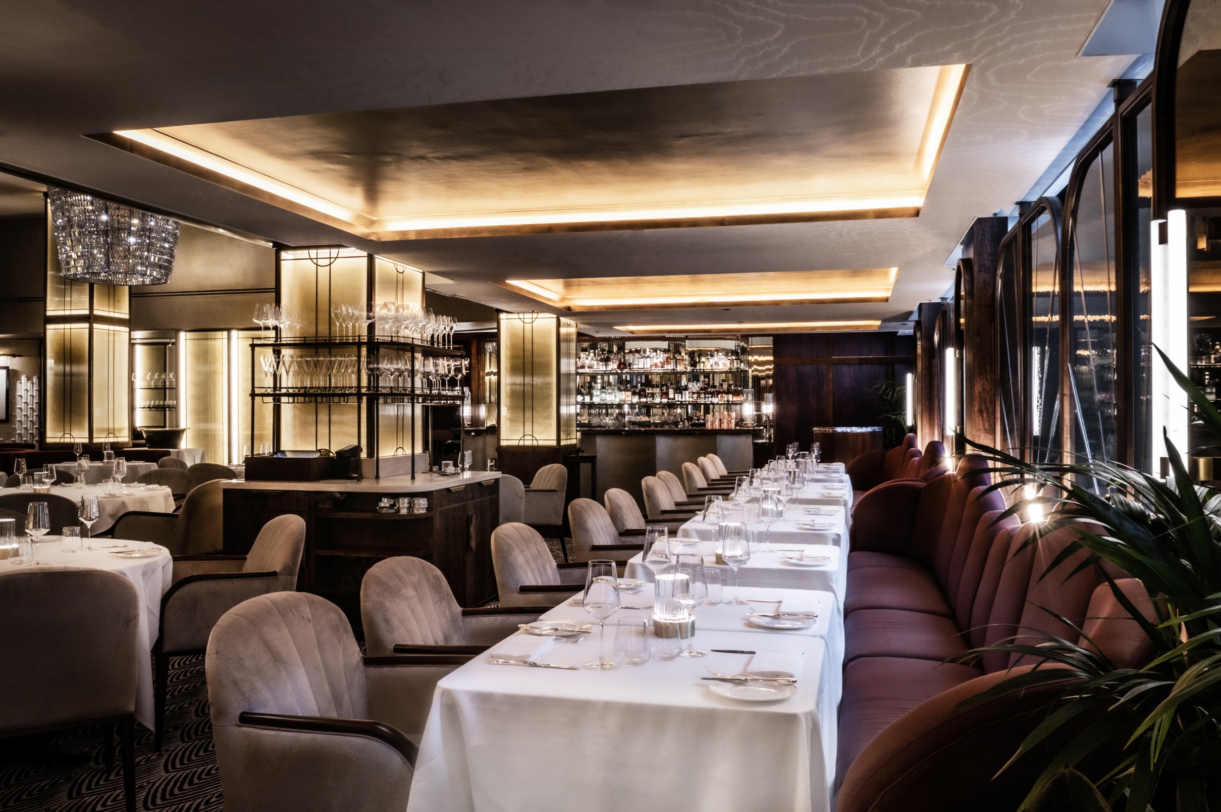 Sophisticated Savoy Grill venue with elegant lighting for upscale events and meetings.