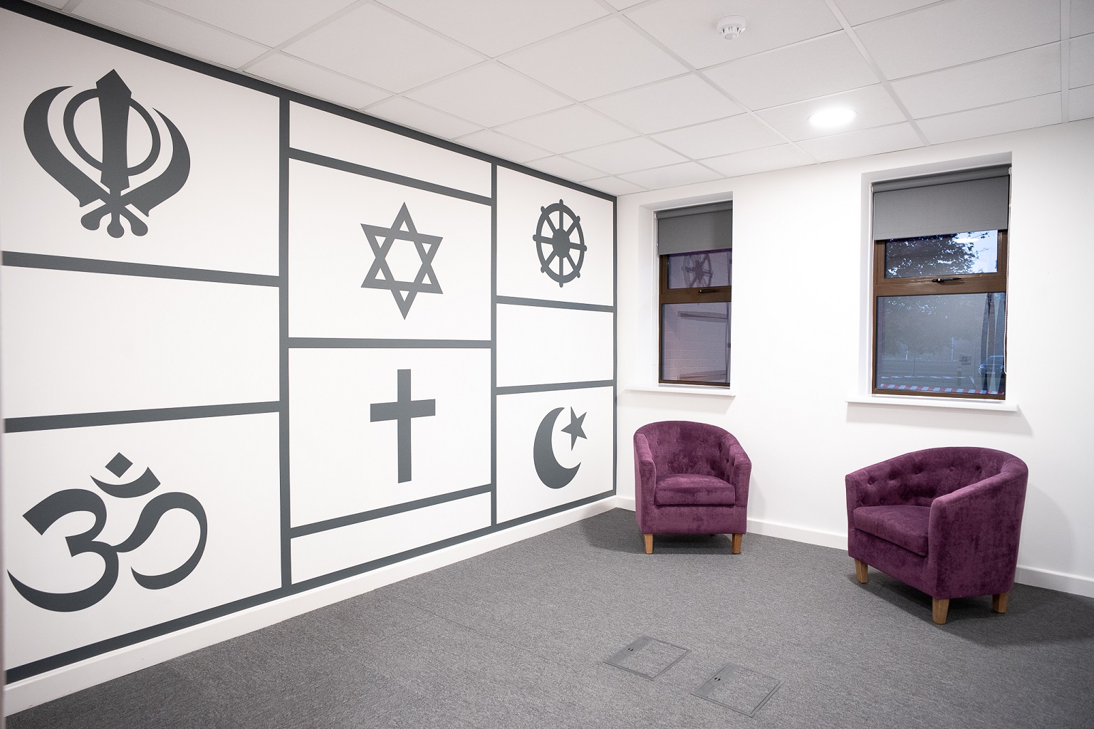 Boardroom in Foundry House, Widnes: inclusive meeting space for interfaith dialogues.