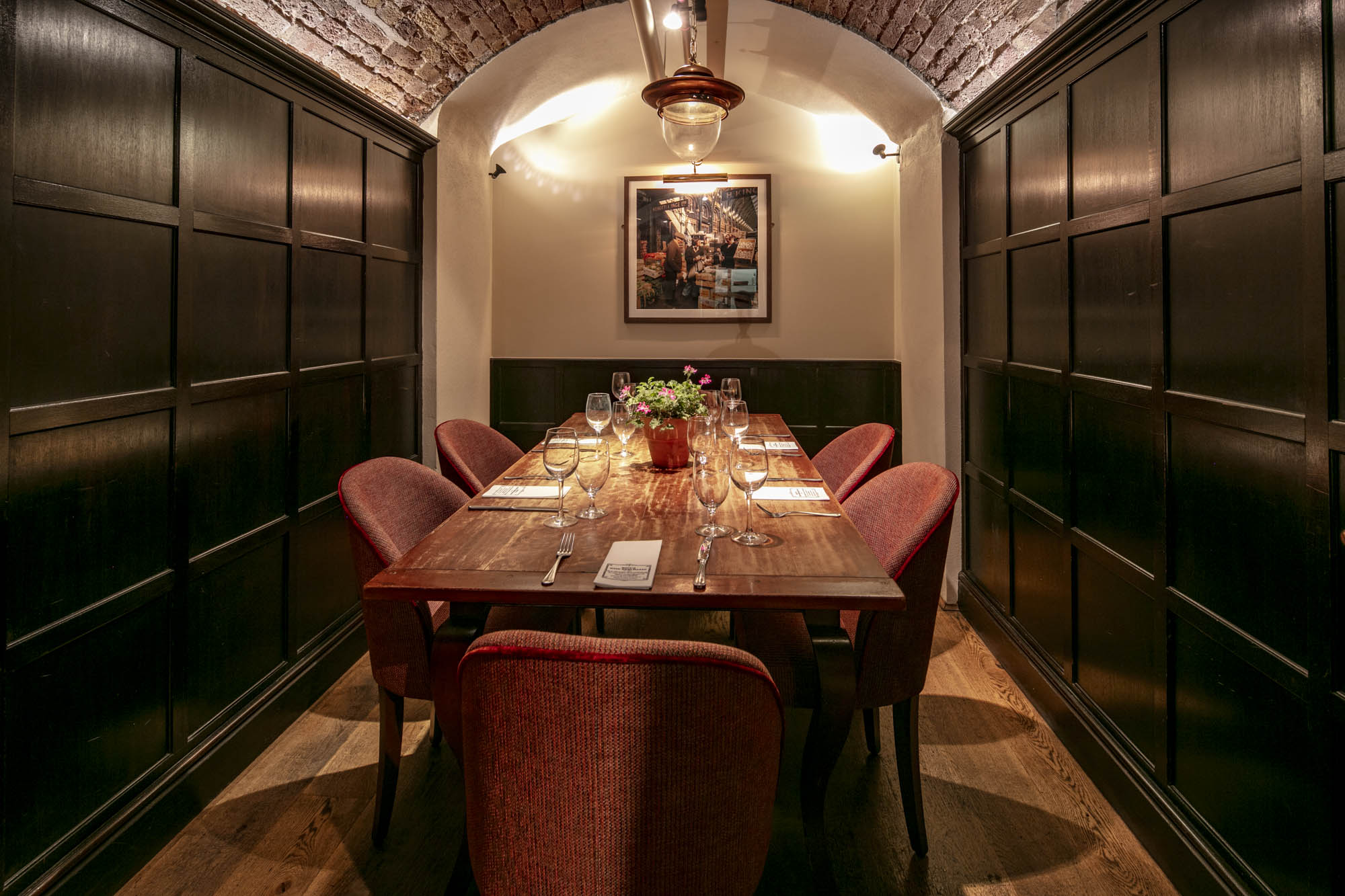 Intimate Board Room at Crusting Pipe, Covent Garden for private meetings and events.