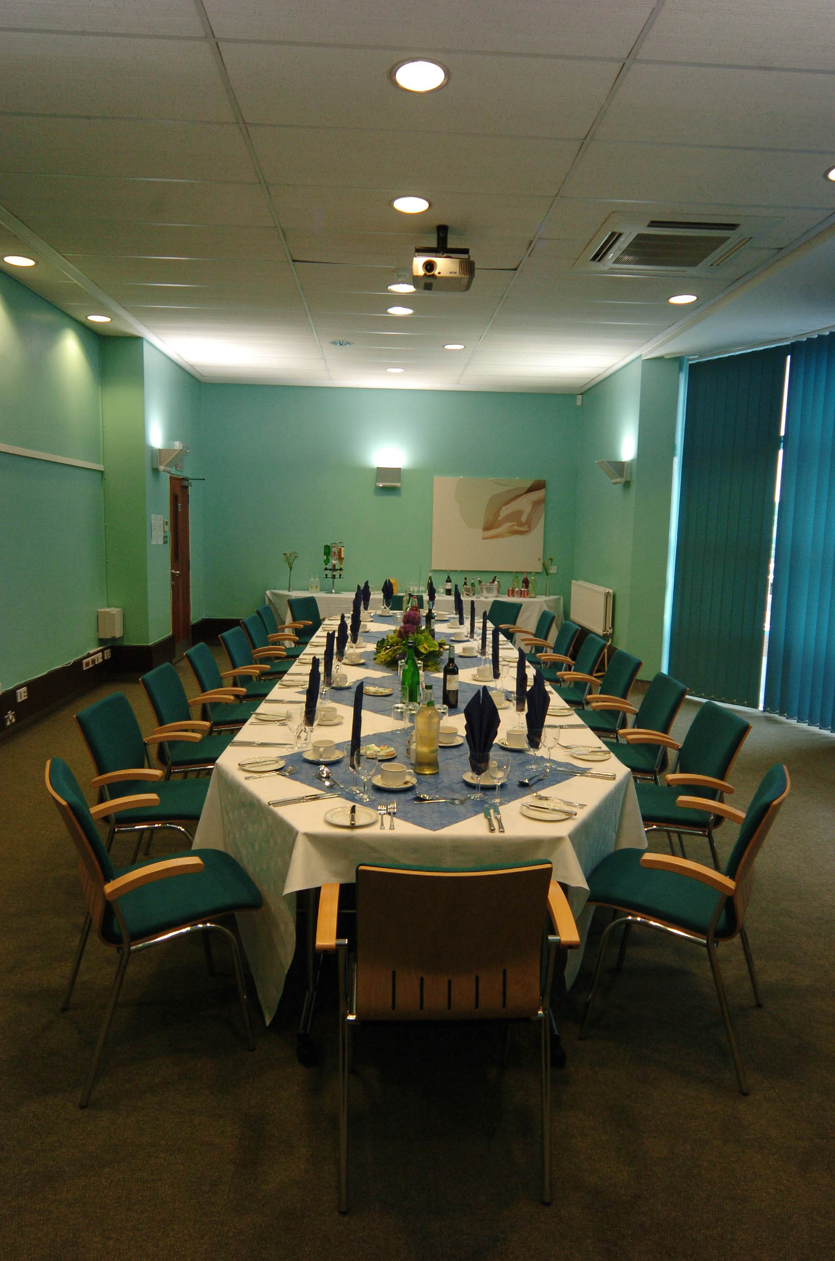 Elegant banquet setup in The Boardroom, Fielder Centre for formal meetings and events.