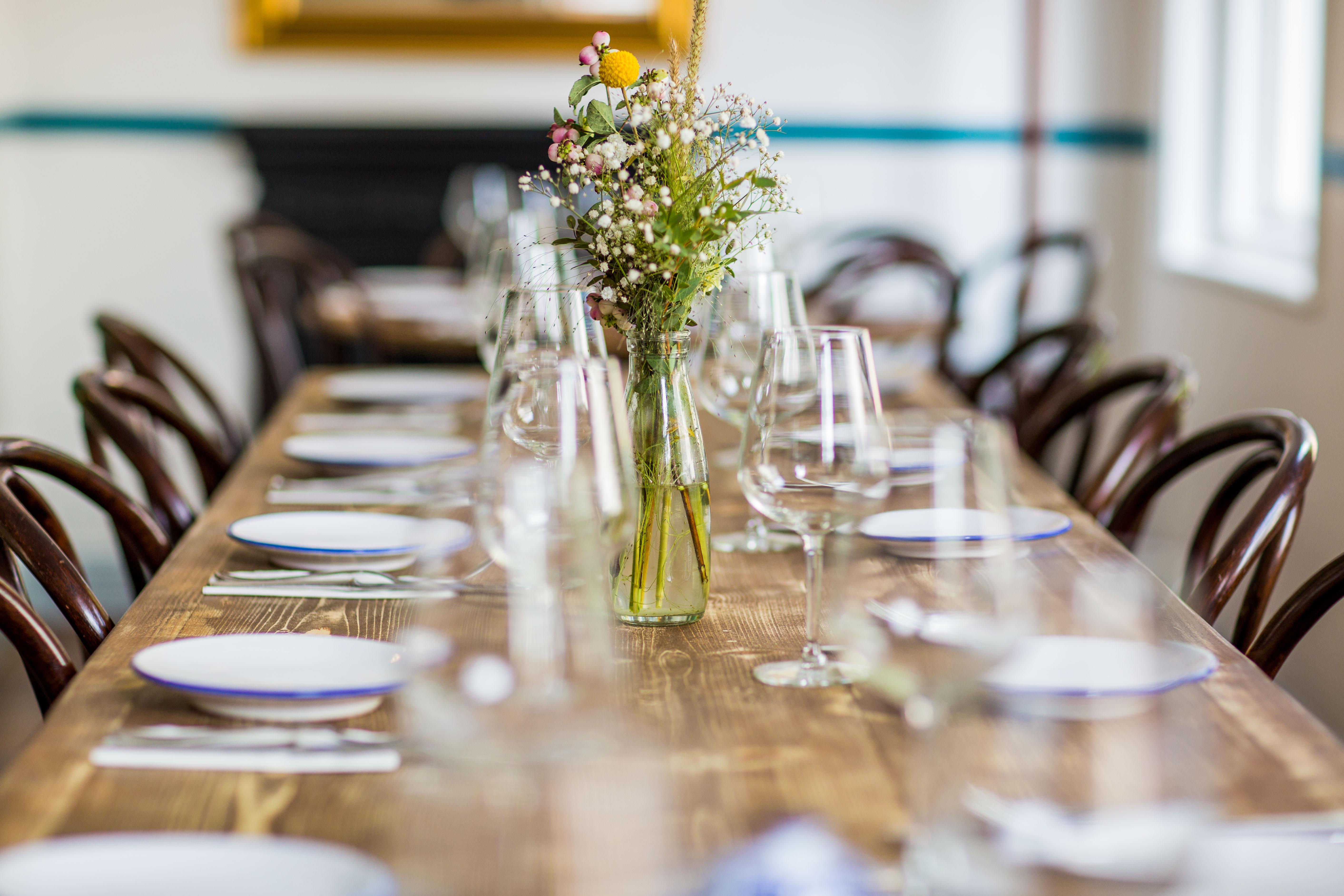 Elegant dining table at Agave restaurant, perfect for intimate gatherings and corporate events.