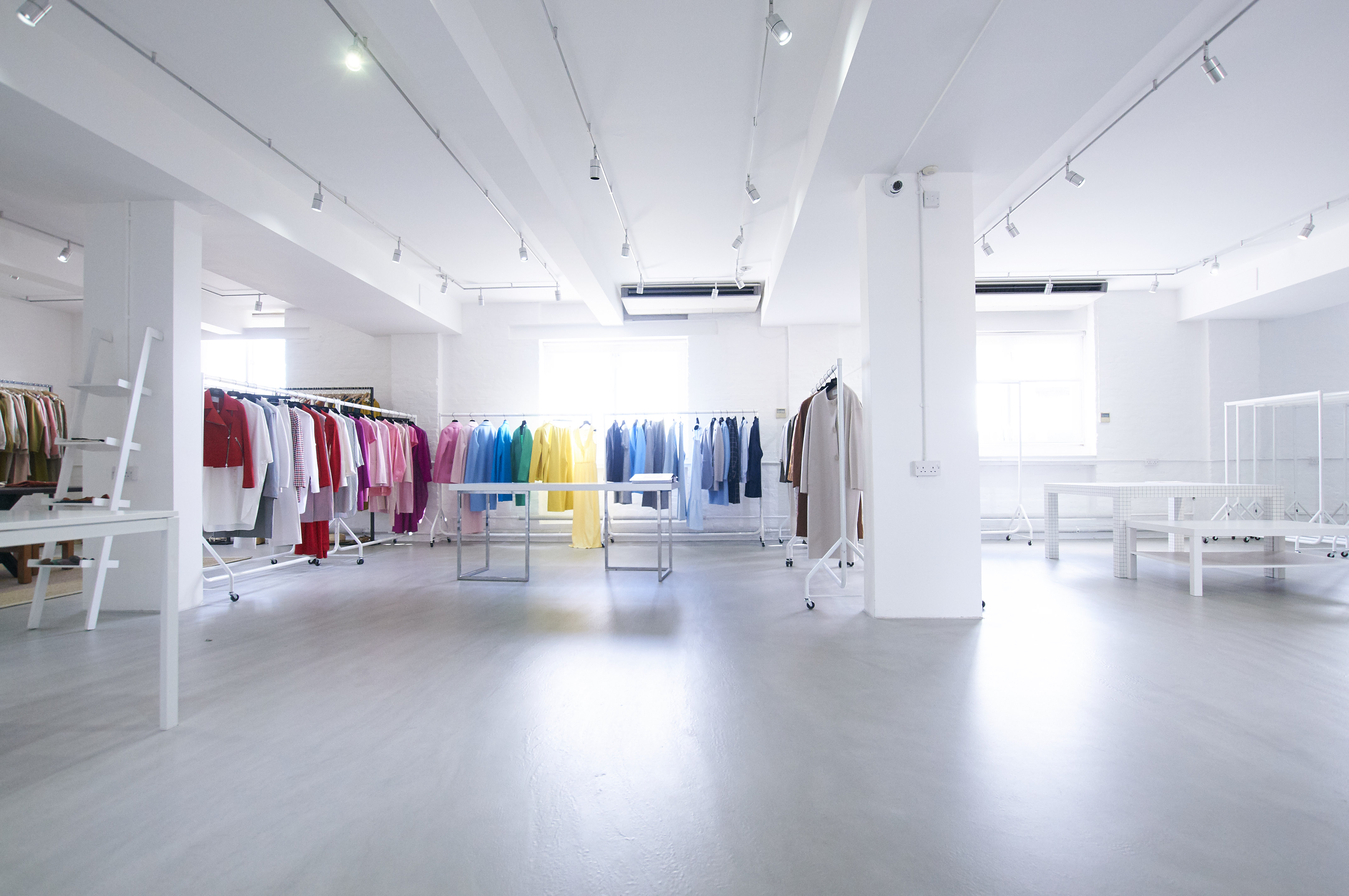 Spacious Regents Canal Showroom venue for fashion events with minimalist design.