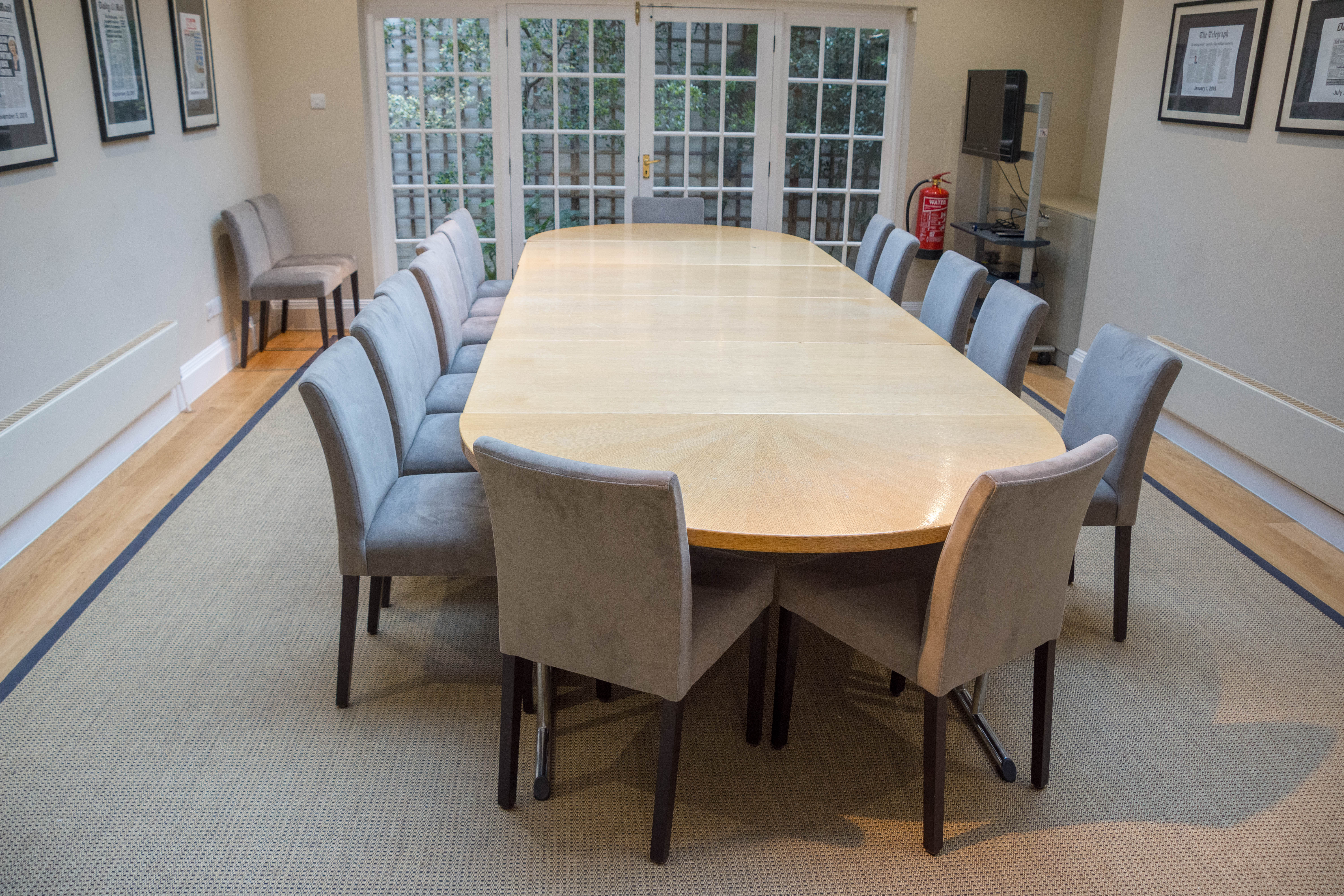 Boardroom at Centre for Policy Studies with elegant table, ideal for meetings and conferences.
