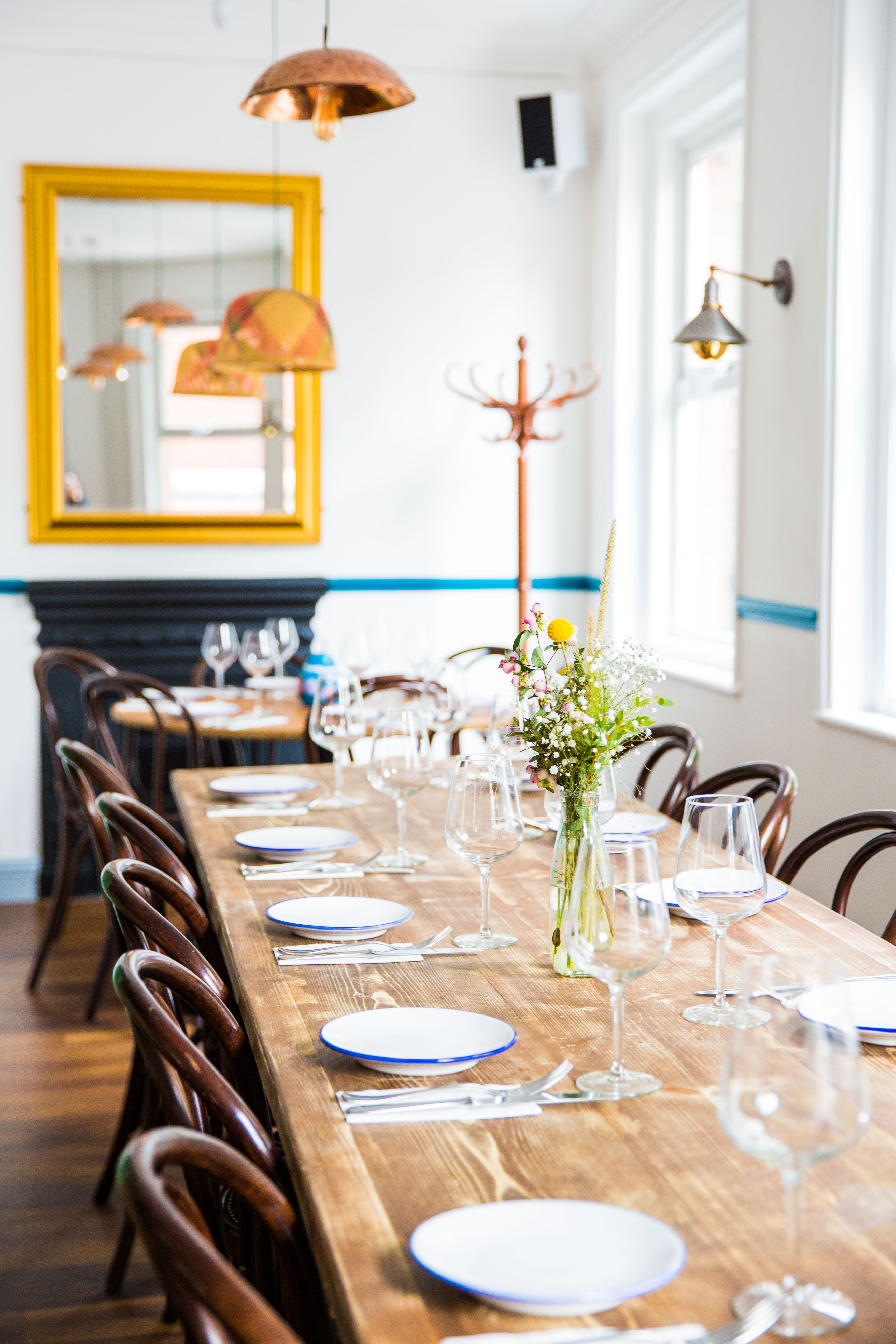 Agave Dining Room at Santo Remedio, elegant table setup for intimate gatherings and events.