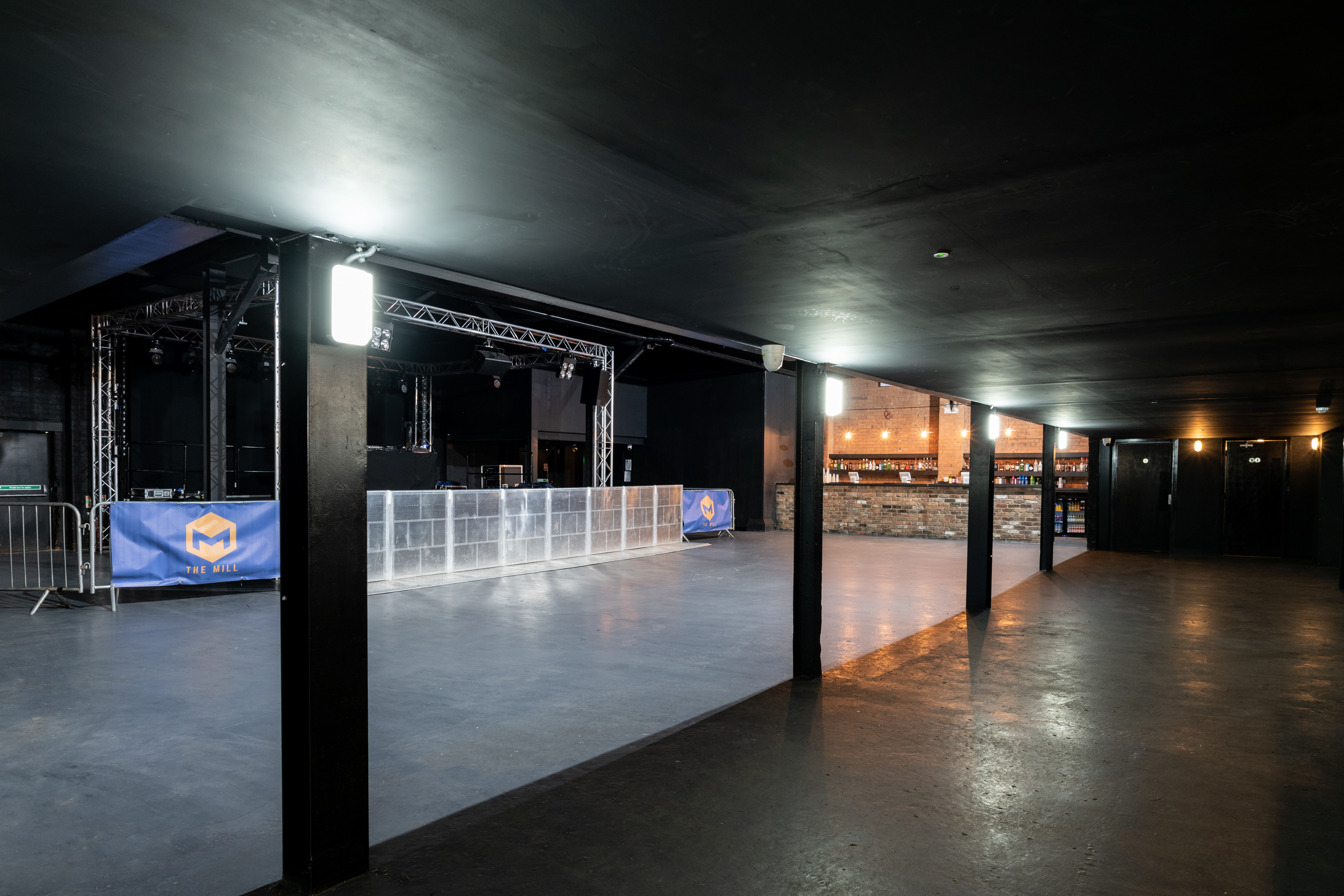 "Blackbox venue in XOYO Birmingham with elevated stage, ideal for concerts and gatherings."