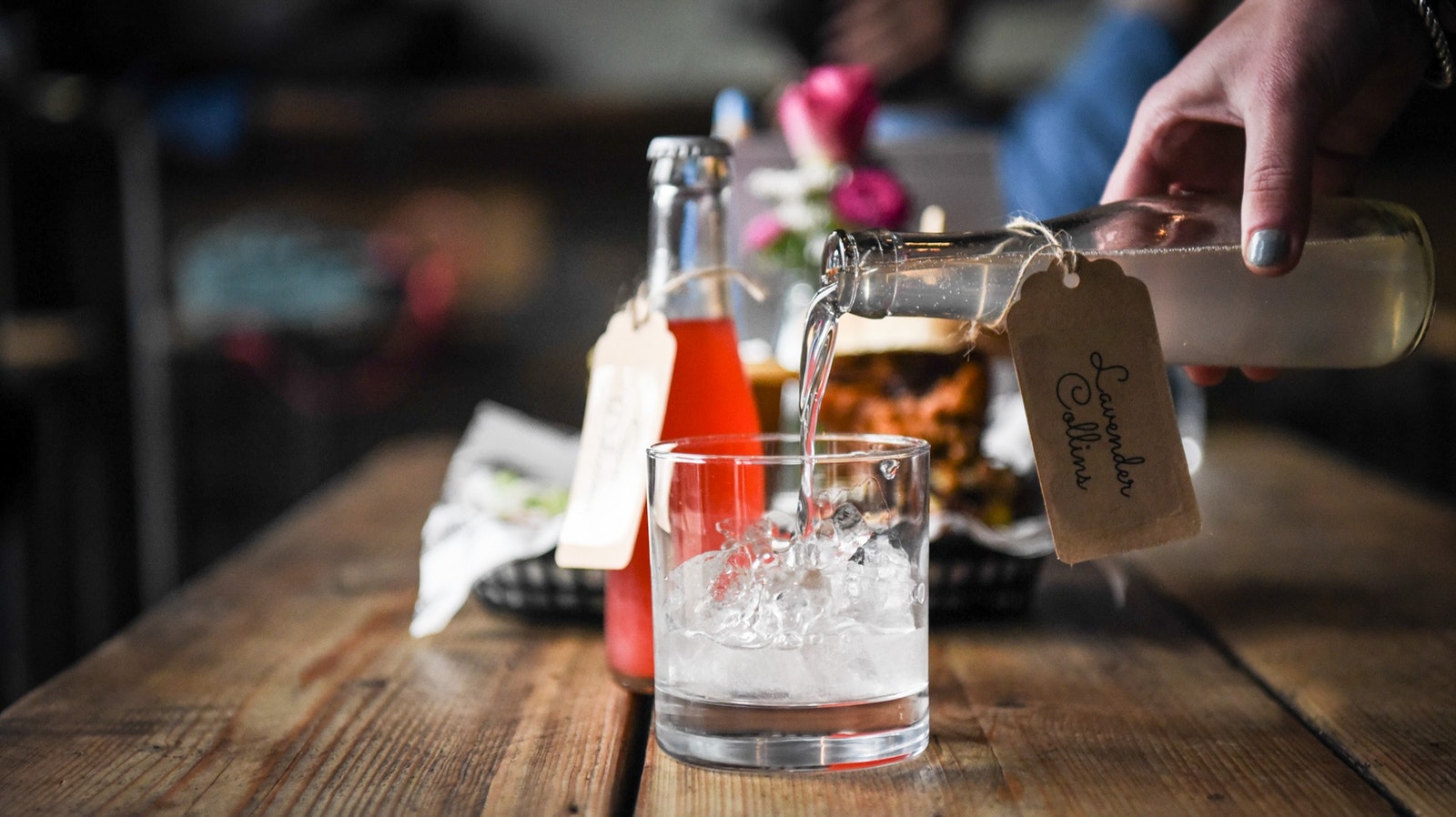 Stylish beverage setup in The Waiting Room, Tramshed Cardiff for events and gatherings.