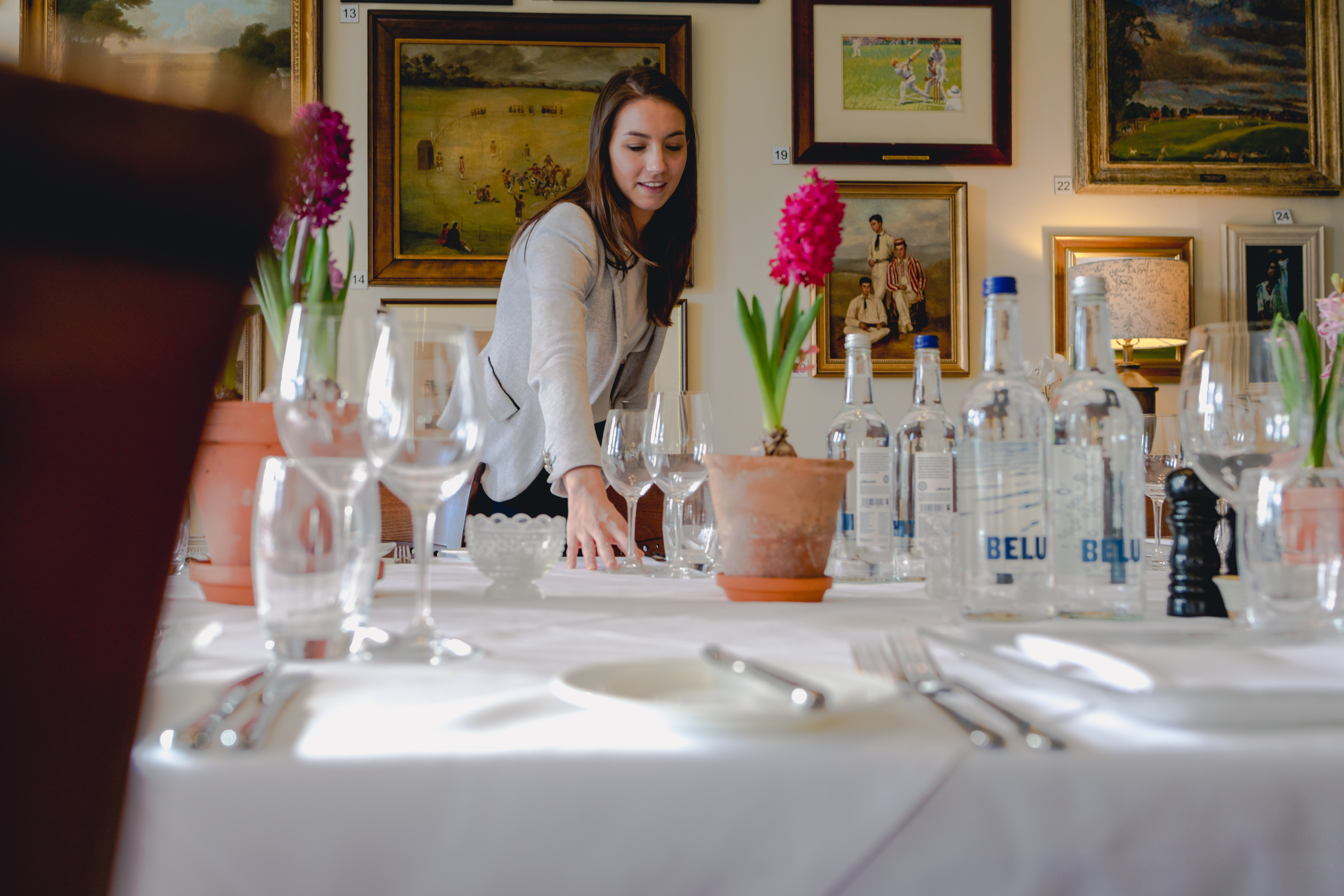 Elegant dining setup in Deer Park Country House's Drawing Room for event planning.