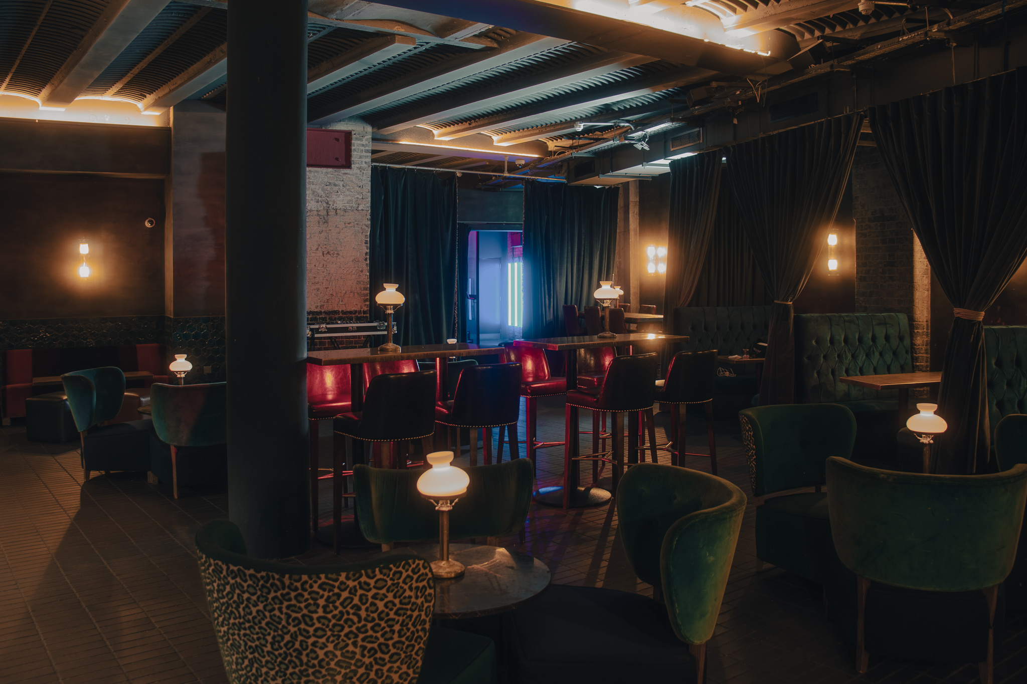 Jack Solomons Club: elegant event space with plush seating for networking receptions.