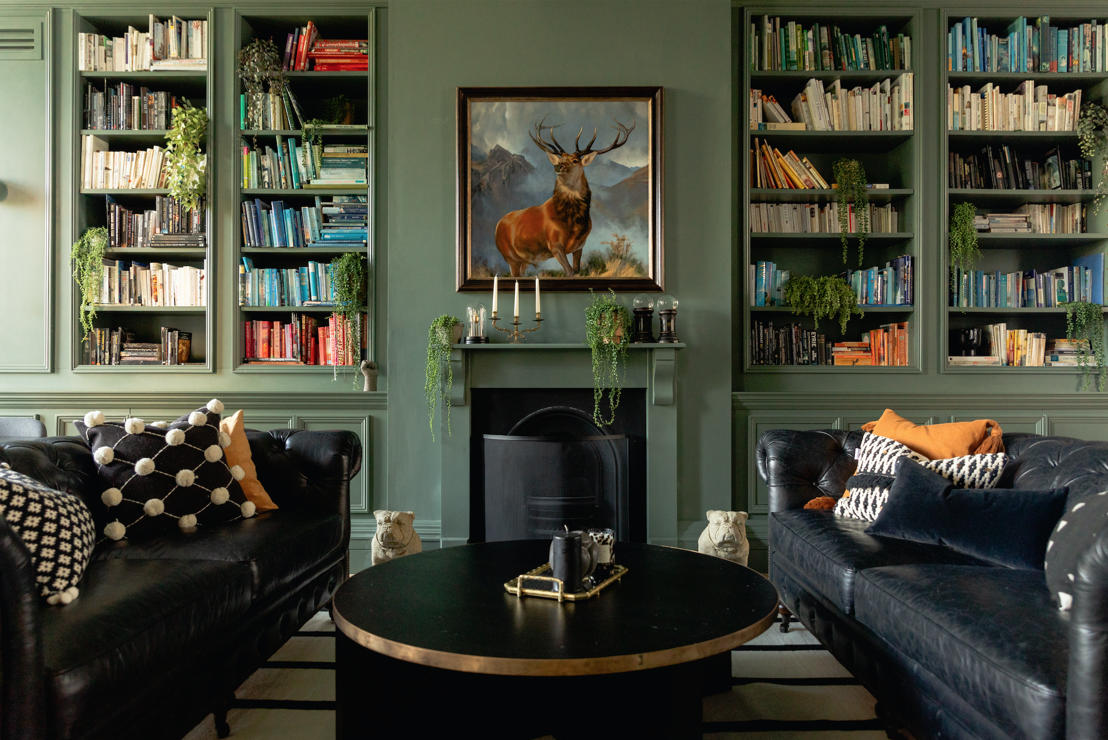 Stylish meeting space in The Library, featuring plush seating for creative gatherings.