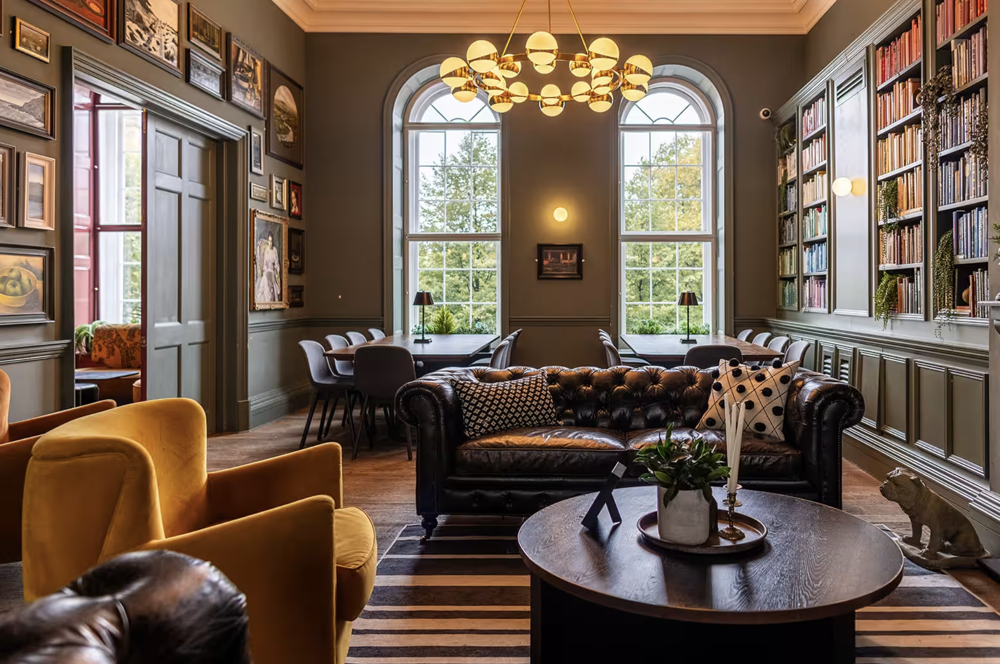 Stylish meeting space in The Library, ideal for team gatherings and brainstorming sessions.
