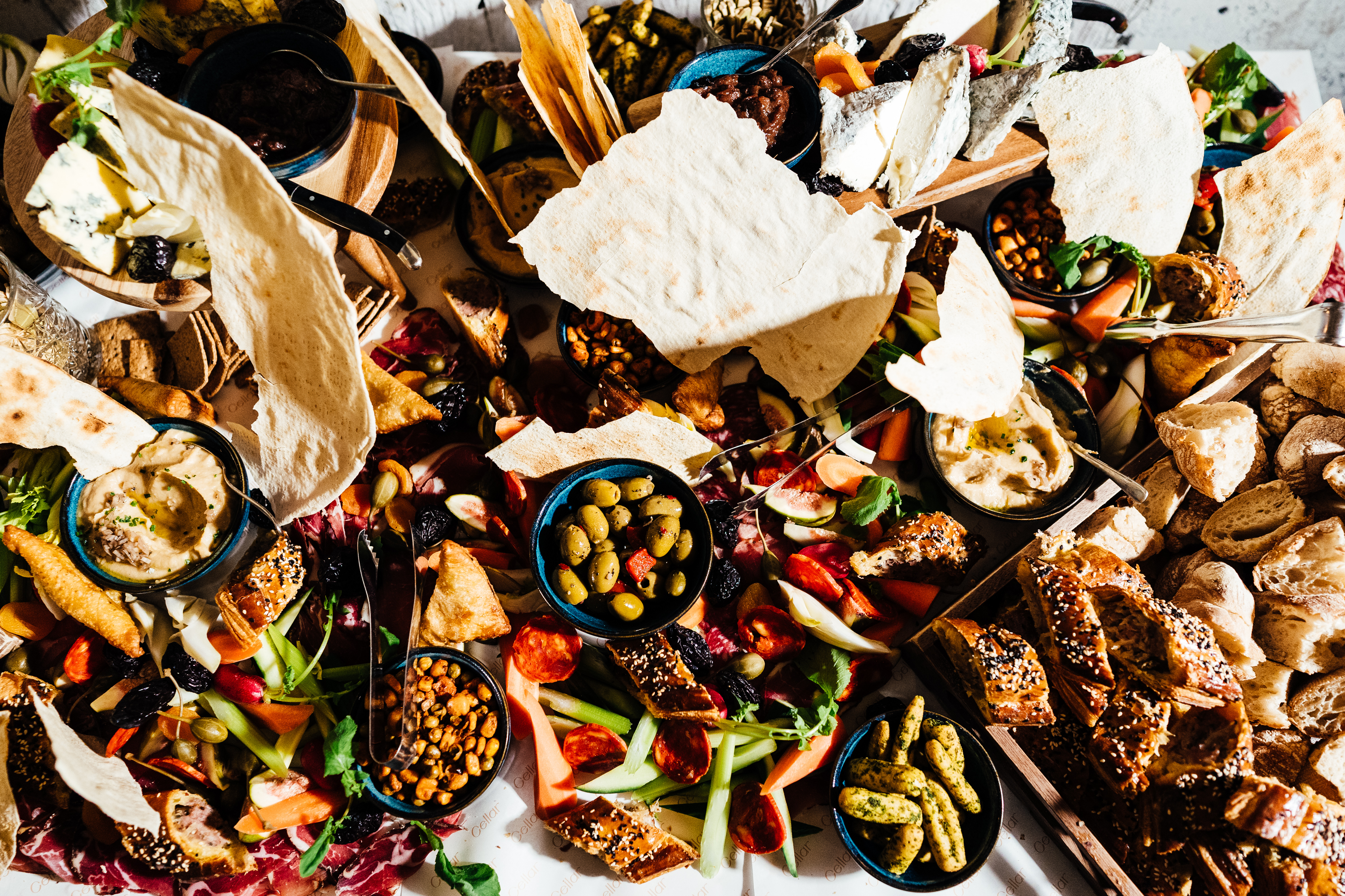 Vibrant catering spread with fresh vegetables for networking events and social gatherings.