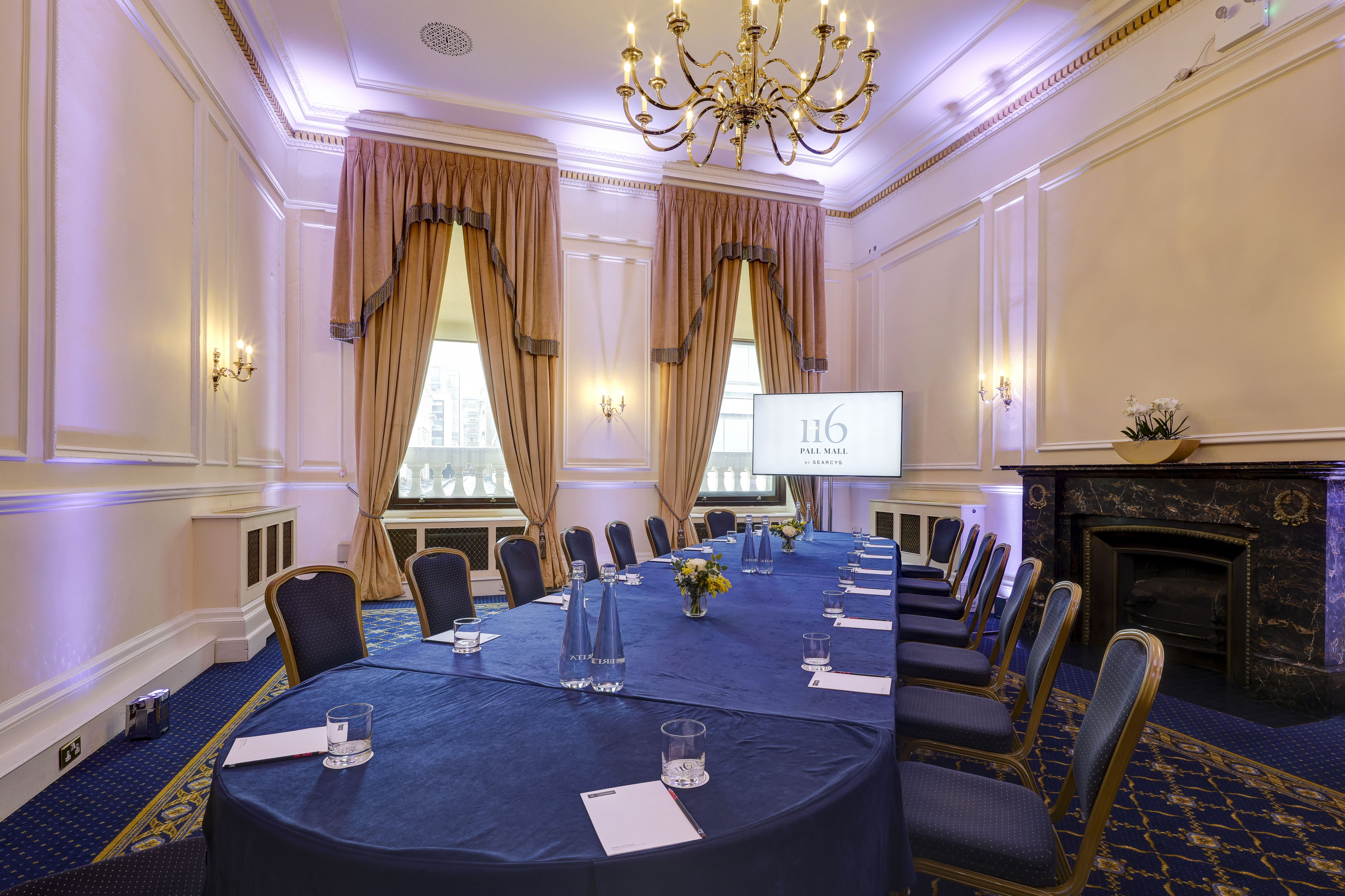 Elegant meeting room at Trafalgar Rooms, perfect for corporate events and gatherings.