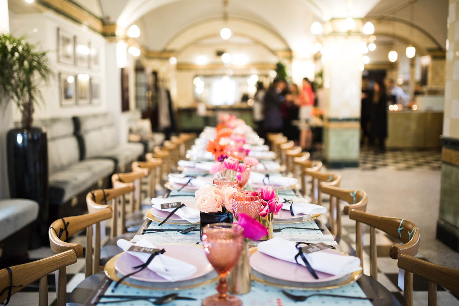 Elegant dining table at Café Duke, 116 Pall Mall, perfect for events and celebrations.