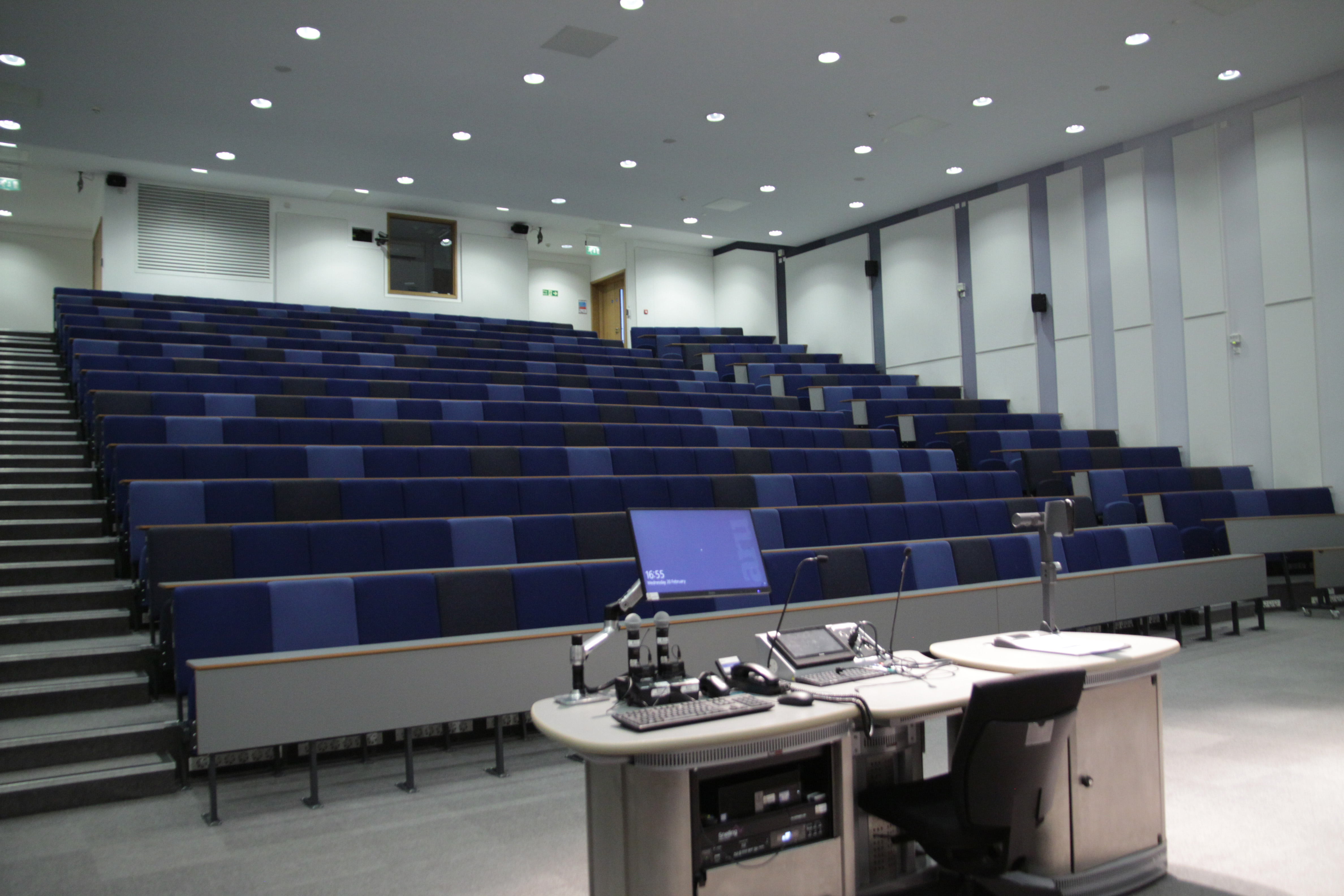 Modern lecture hall with tiered seating for conferences and educational events in Chelmsford.