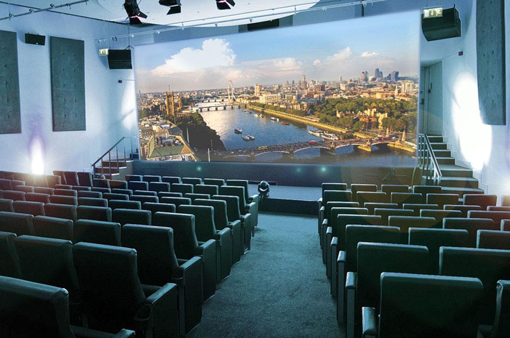 Modern auditorium at Millbank Media Centre, ideal for corporate events and screenings.