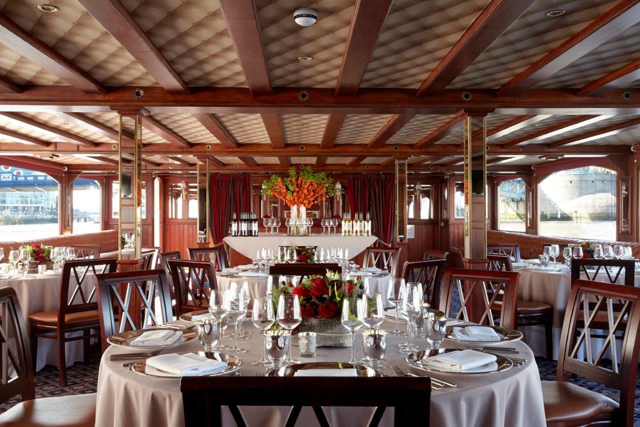 Elegant dining space in Elizabethan venue for upscale events and corporate dinners.