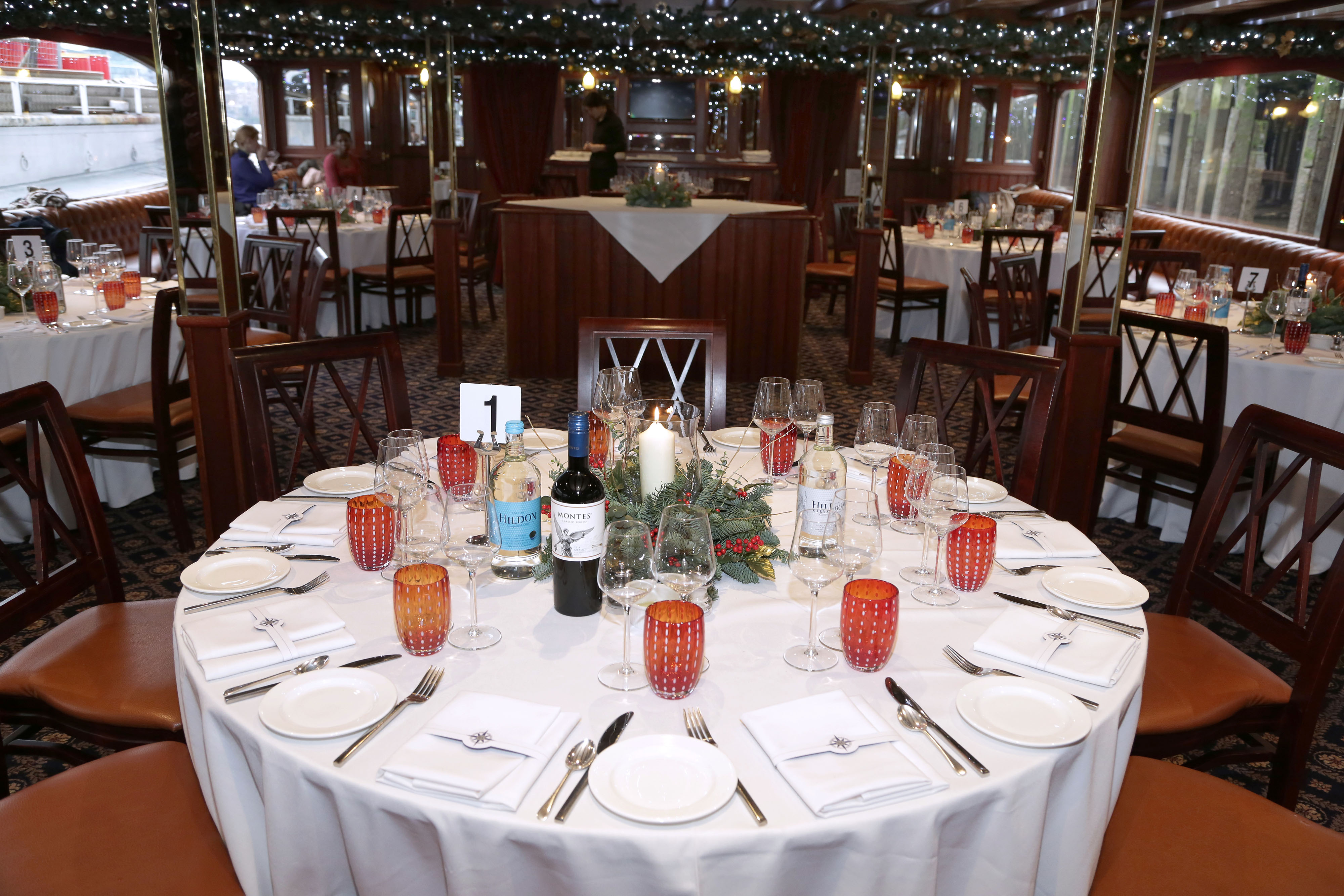 Elegant dining setup in Elizabethan venue for corporate events and celebrations.