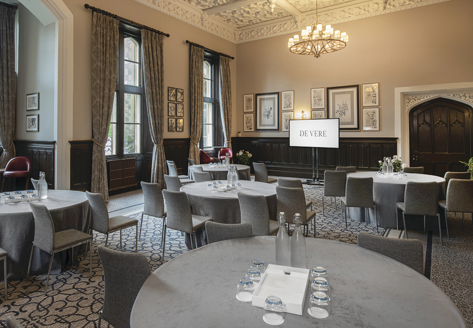 Elegant meeting space at De Vere Tortworth Court for corporate events and seminars.