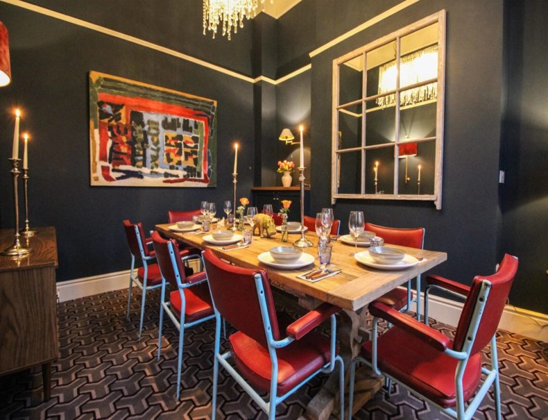 Intimate meeting space at The Lillie Lounge for corporate events and private dinners.