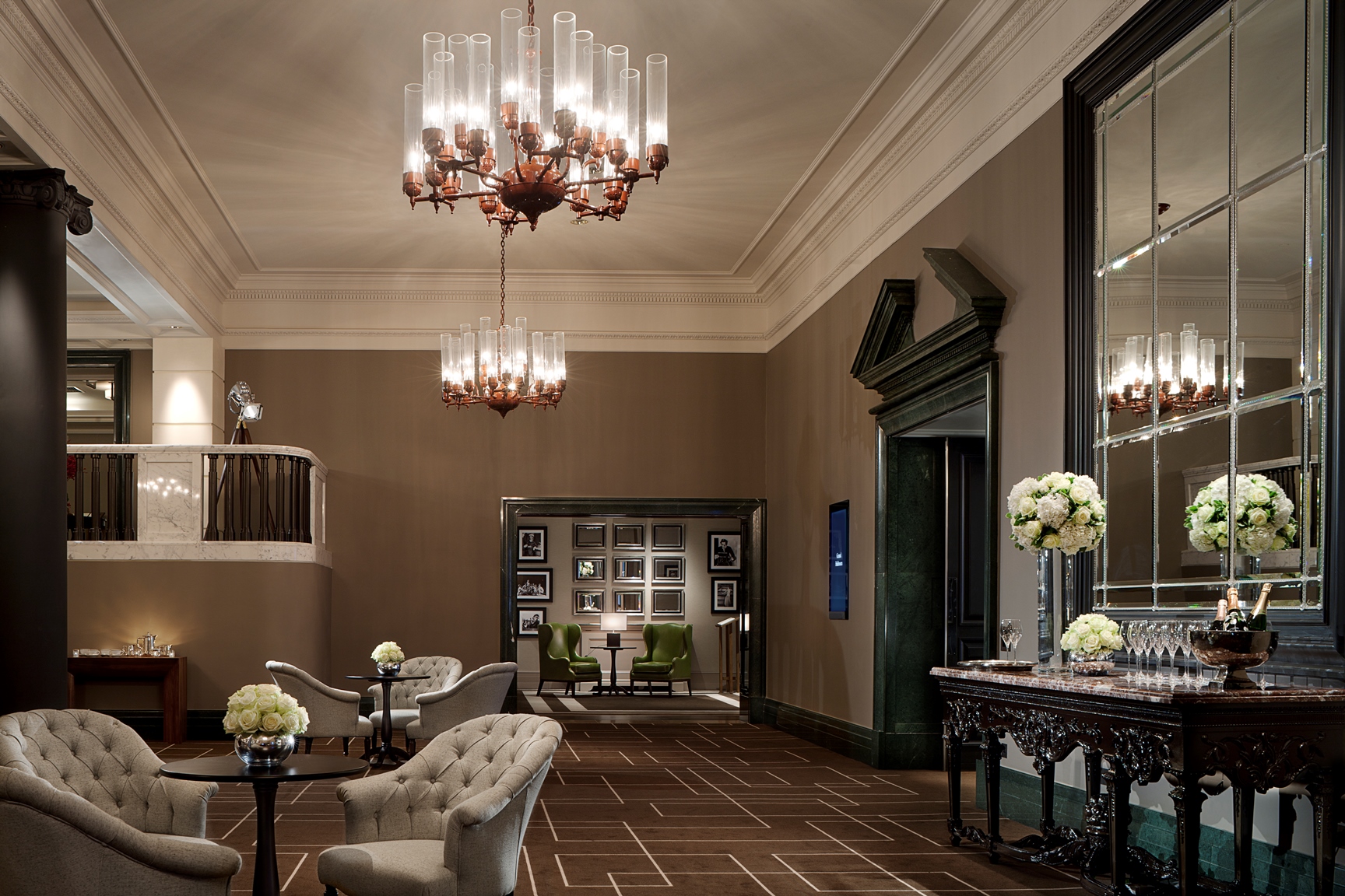 Elegant Grand Ballroom at Rosewood London with chandelier, perfect for upscale events.