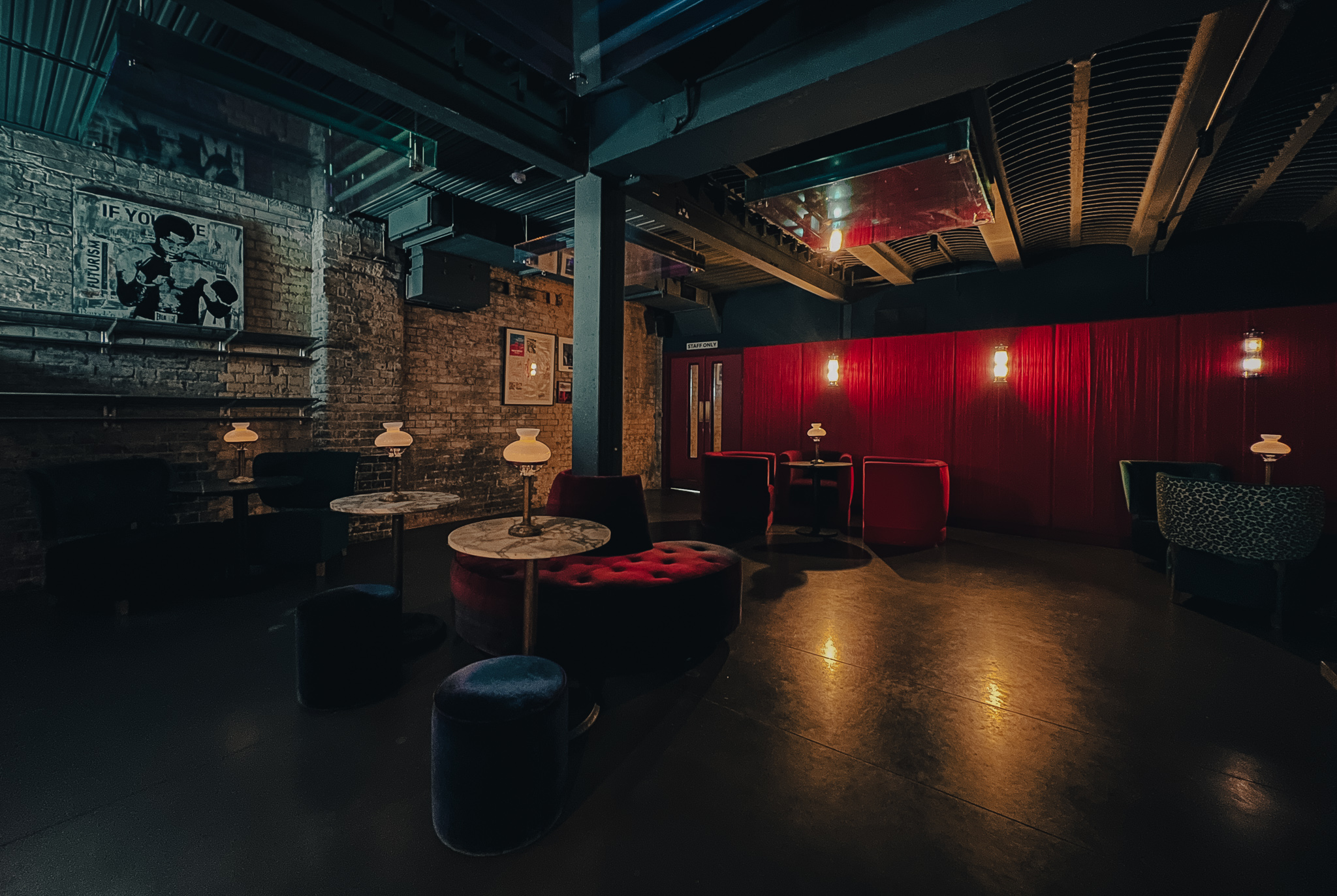 Red Room at Jack Solomons Club, cozy venue for networking and private events.