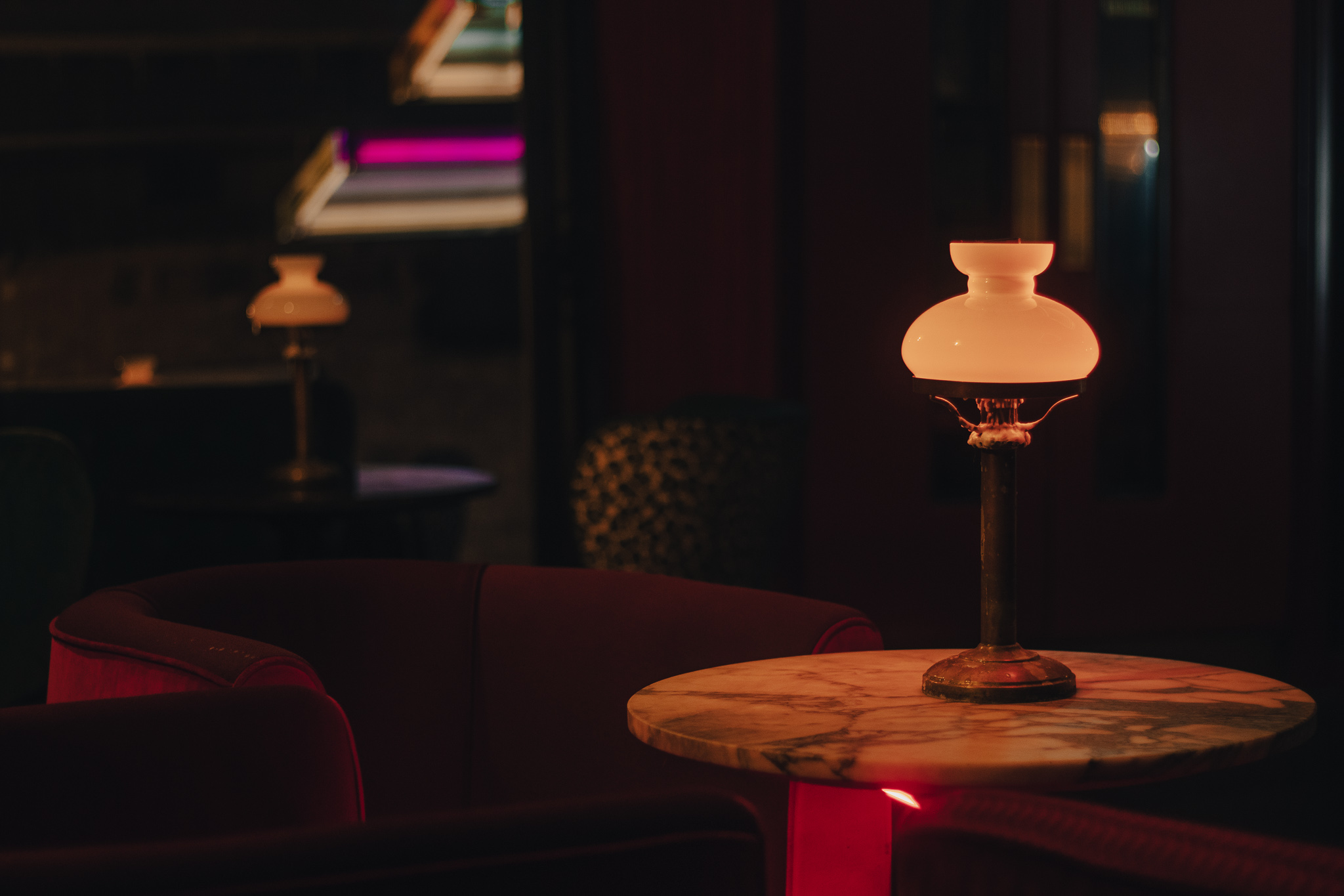 Intimate Red Room at Jack Solomons Club, ideal for networking events and gatherings.