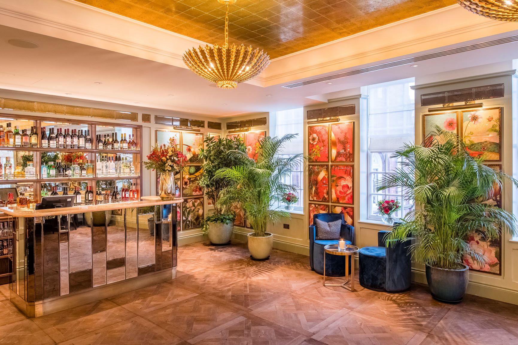 Stylish bar area in The Etty room, ideal for networking events and intimate gatherings.