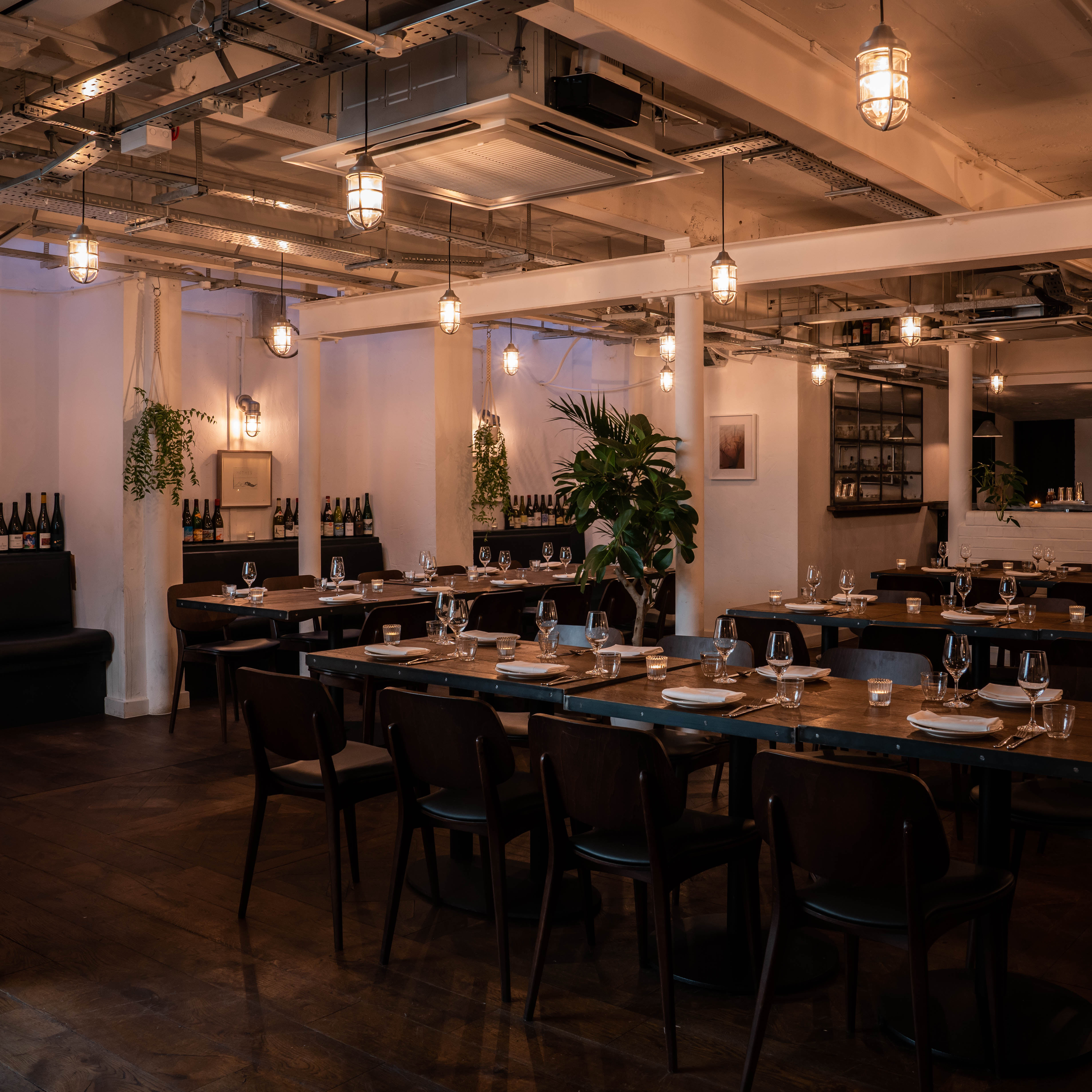 Elegant wine room at FARE Restaurant, perfect for intimate events and gatherings.