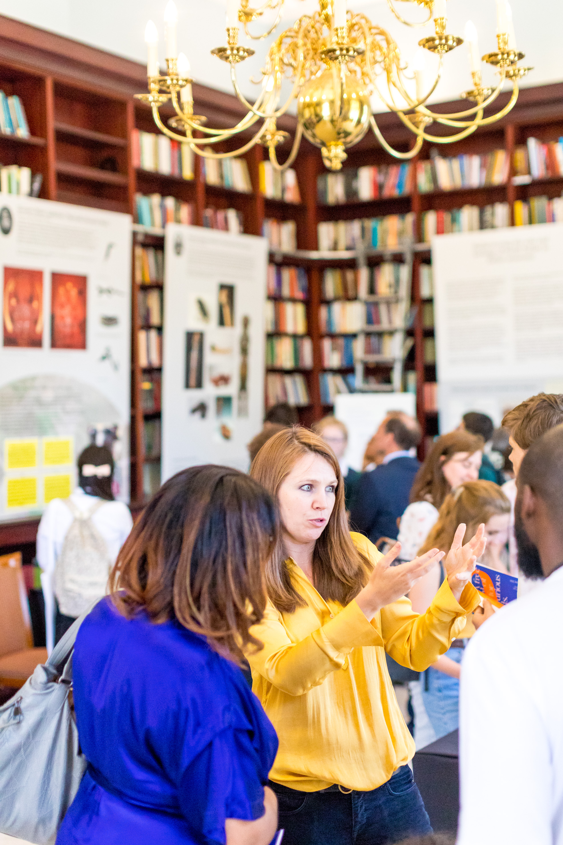 Dynamic networking event in The Library, Carlton House Terrace, fostering collaboration and ideas.