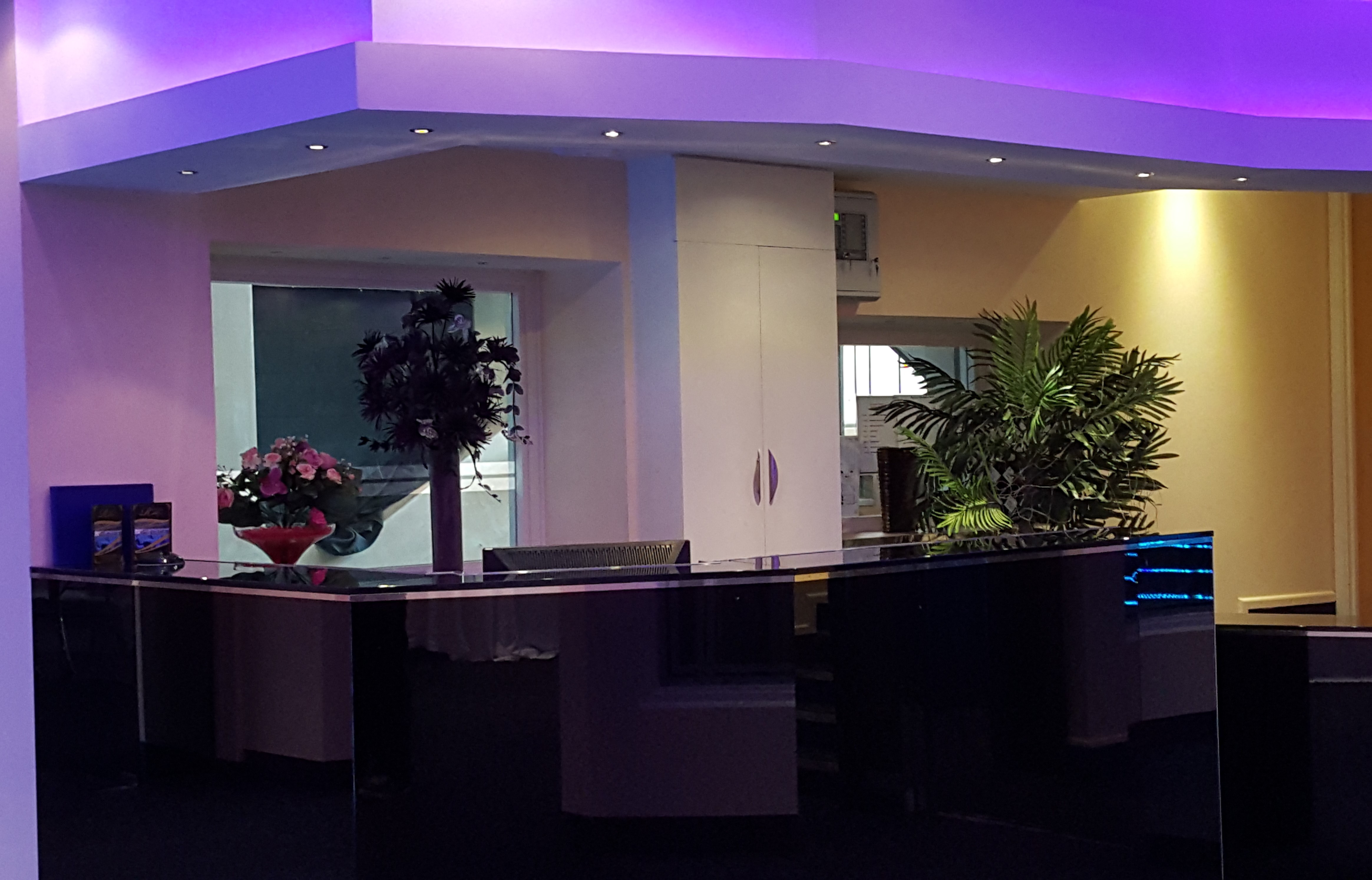 Executive lounge in Royale Banqueting Suite with sleek design, ideal for events and receptions.